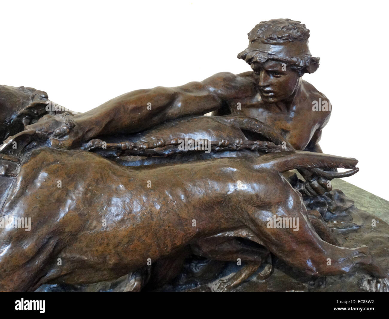 Hounds in Leash; bronze; 1889 by Harry Bates (1850-1899). Stock Photo