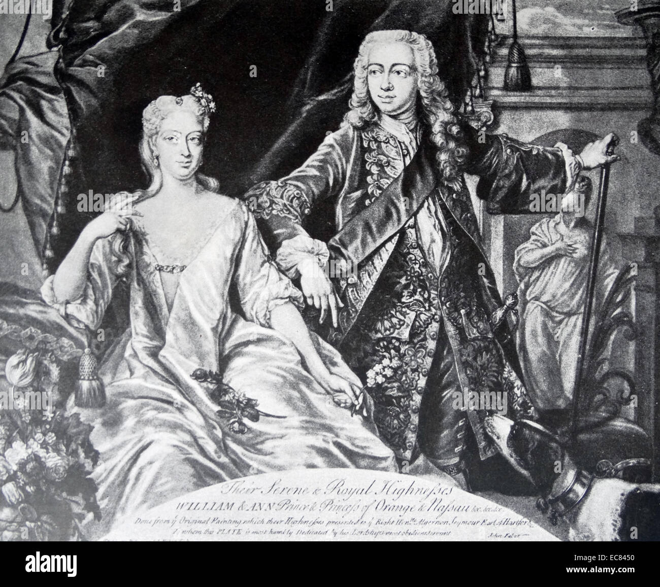 William and Ann; Prince and Princess of Orange and Nassau. Anne; Princess Royal and Princess of Orange (2 November 1709 – 12 January 1759. William IV; Prince of Orange-Nassau (1 September 1711 – 22 October 1751); born Willem Karel Hendrik Friso; was the first hereditary stadtholder of the Netherlands. Stock Photo