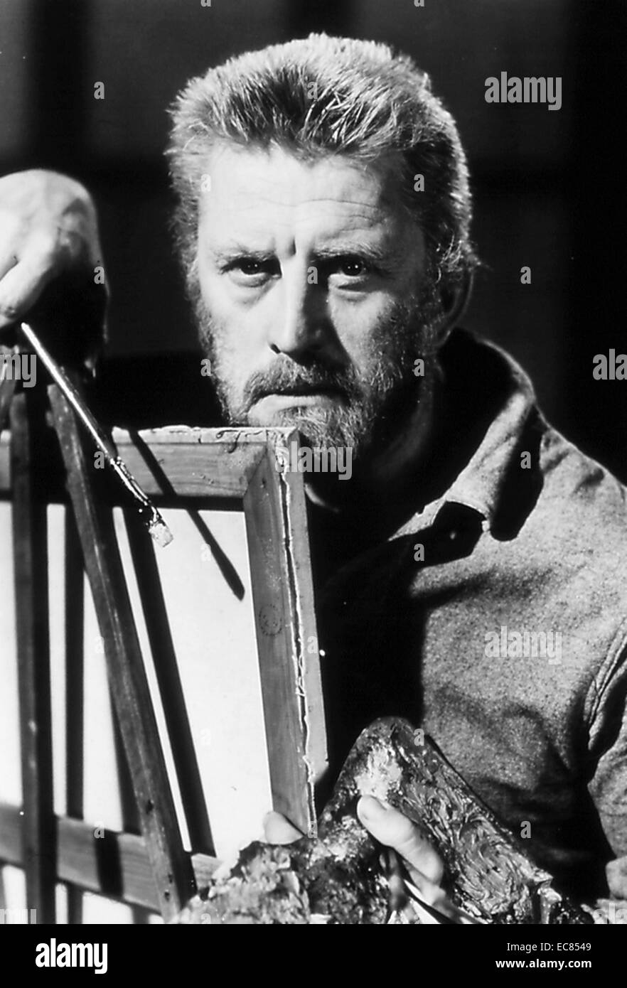 Photograph of American actor Kirk Douglas(1916-) in Lust for Life, portrying the artist Vincent Van Gogh. Dated 1956 Stock Photo