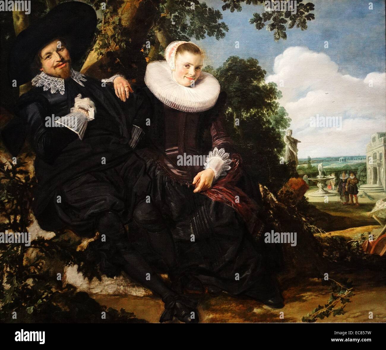 Portrait of a Couple, Probably Isaac Abrahamsz Massa and Beatrix van der Laen. Painted by Frans Hals (1582-1666). Dated 17th Century Stock Photo