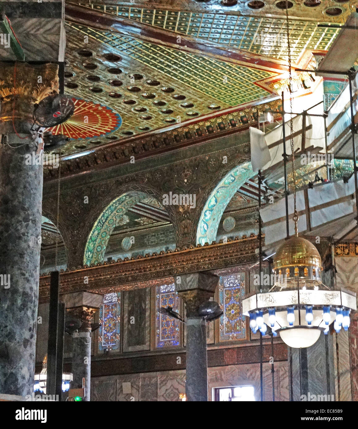 Interior Decoration Of The Dome Of The Rock Shrine Located