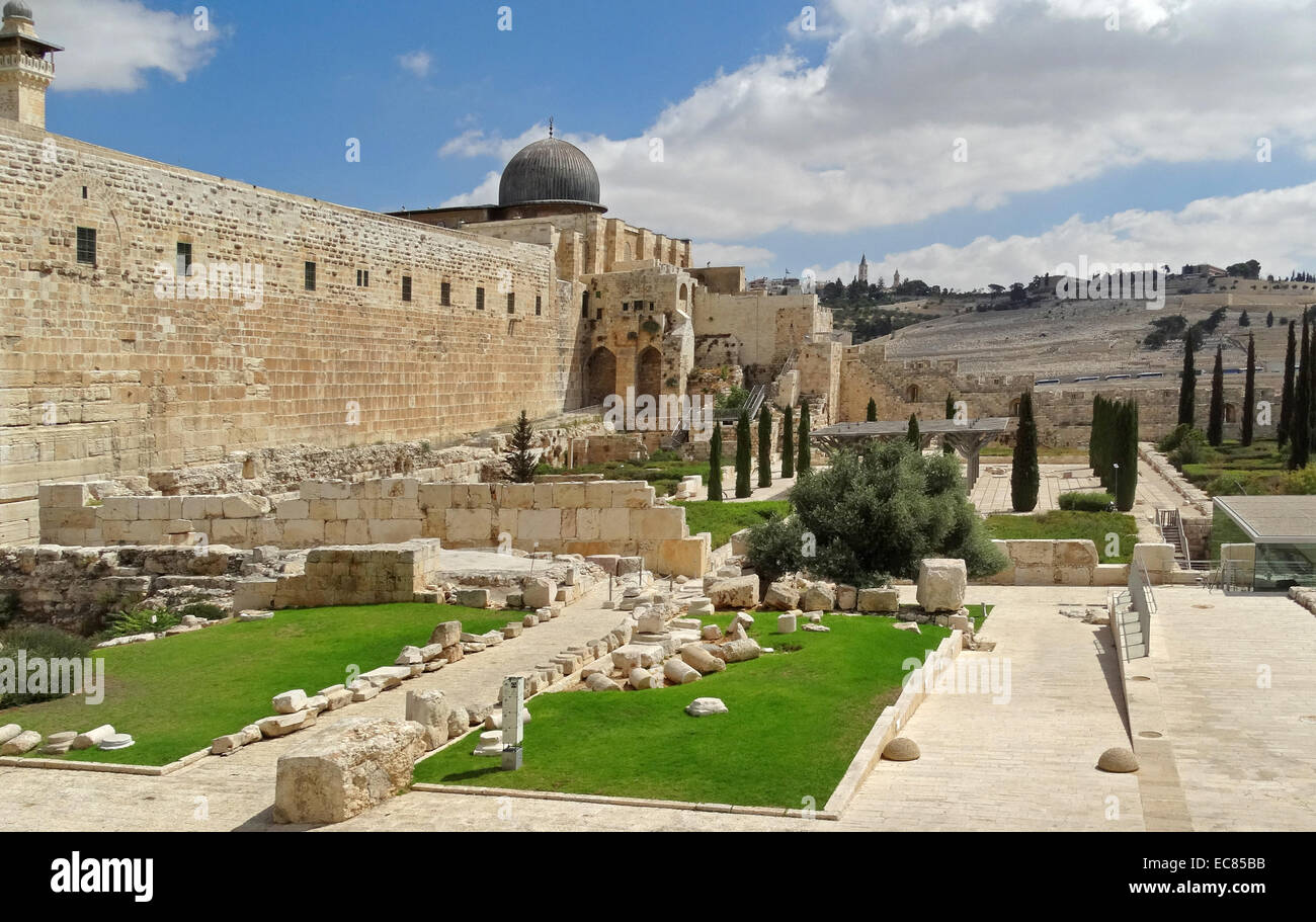 The Al-Aqsa Mosque; the third holiest site in Islam; located in the Old City of Jerusalem. Stock Photo