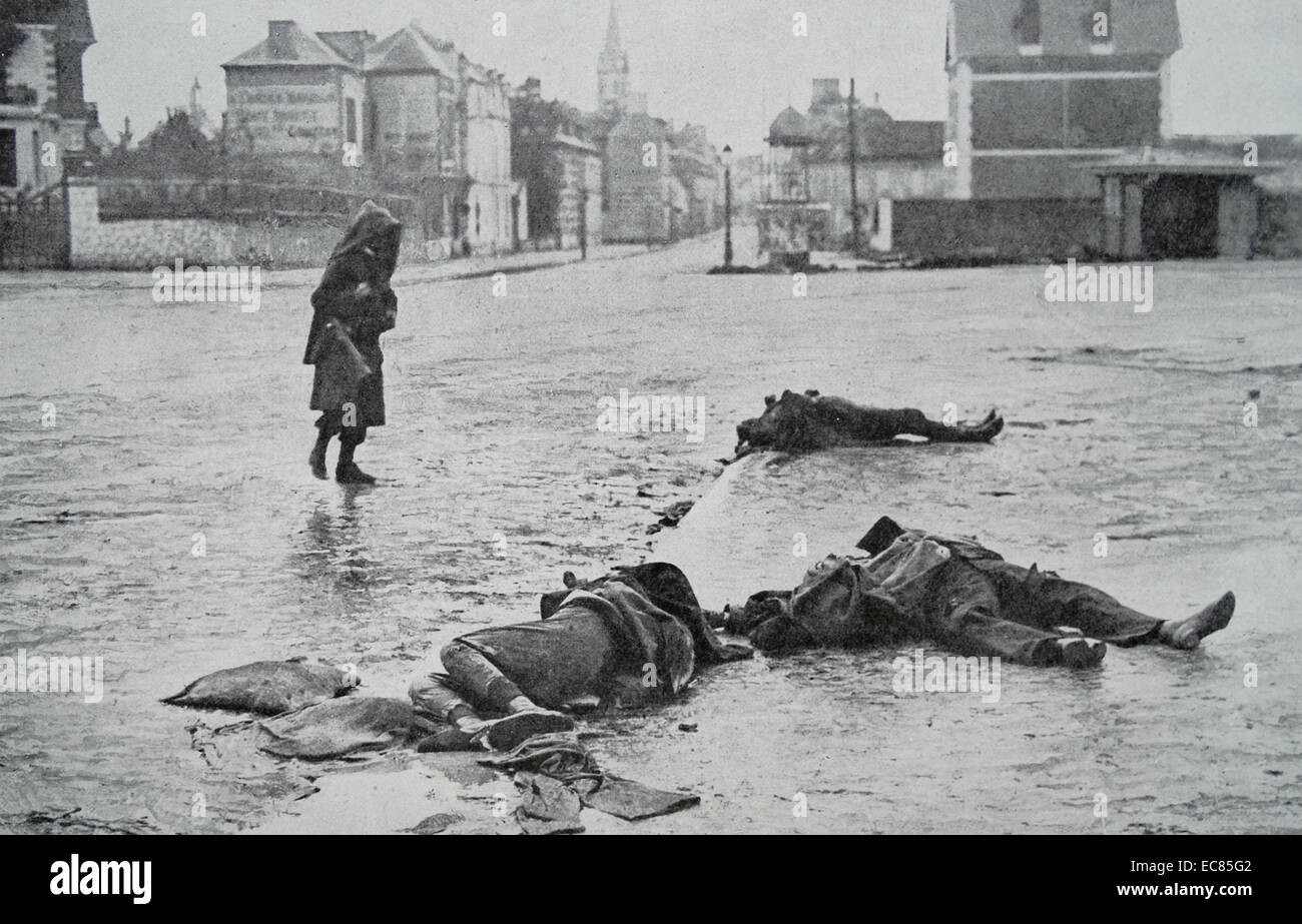 Photograph depicting the carnage in Soissons (a commune in the Aisne department in Picardy in northern France). Dated 1915 Stock Photo