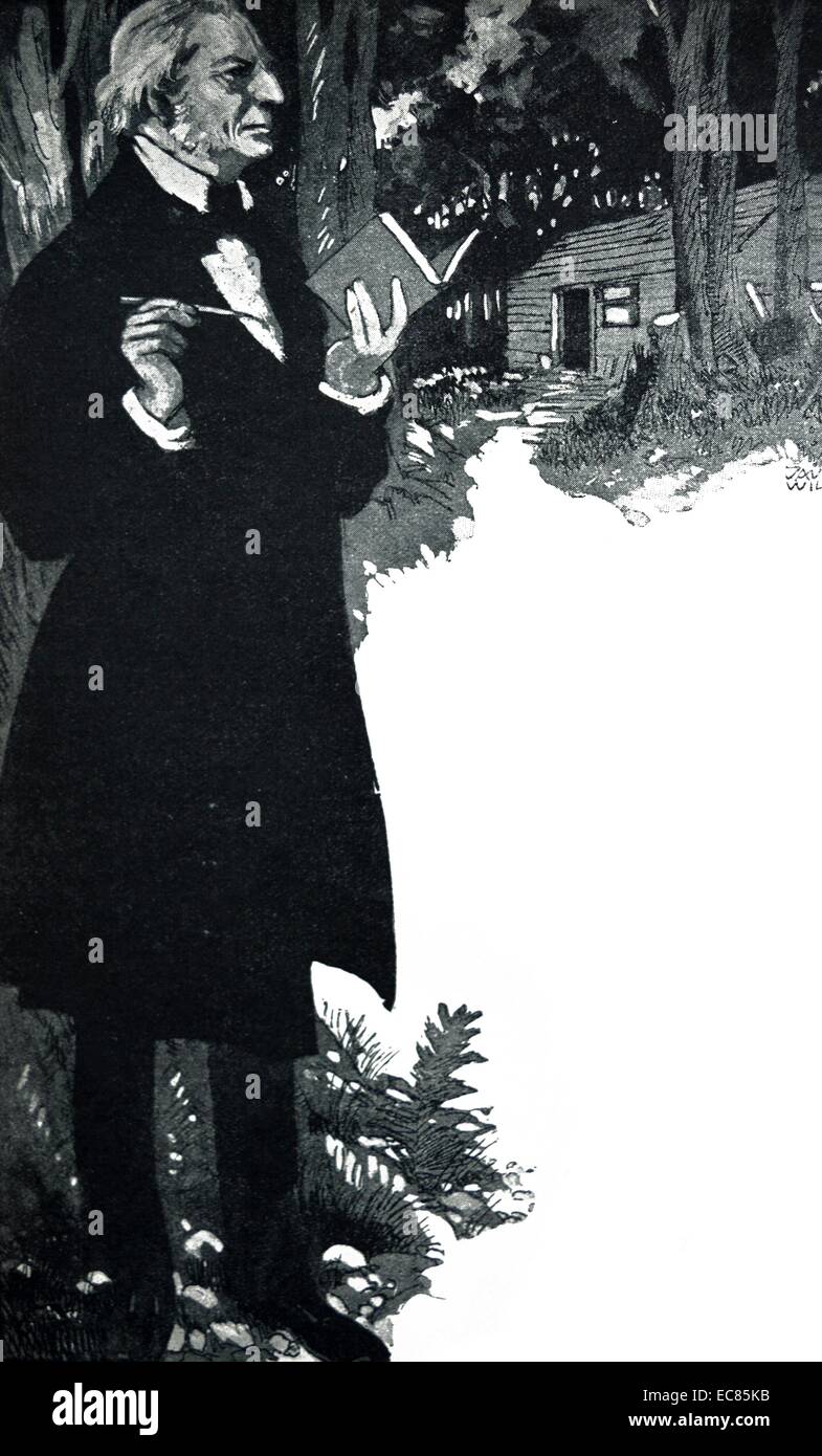 Engraving of ralph waldo emerson hires stock photography and images