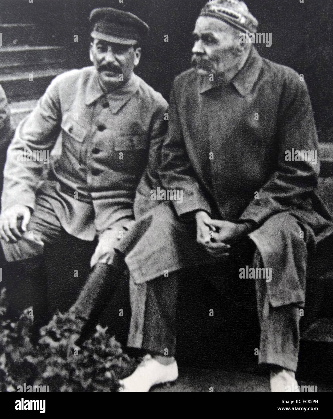 Joseph Stalin with Maxim Gorky Stock Photo