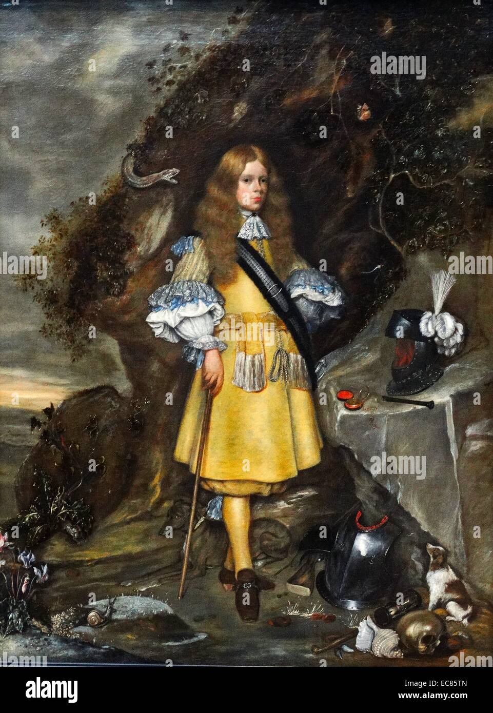 Memorial Portrait of Moses ter Borch. Painted by Gerard ter Borch (1617-1681) and Gesina ter Borch (1633-1690). Dated 17th Century Stock Photo