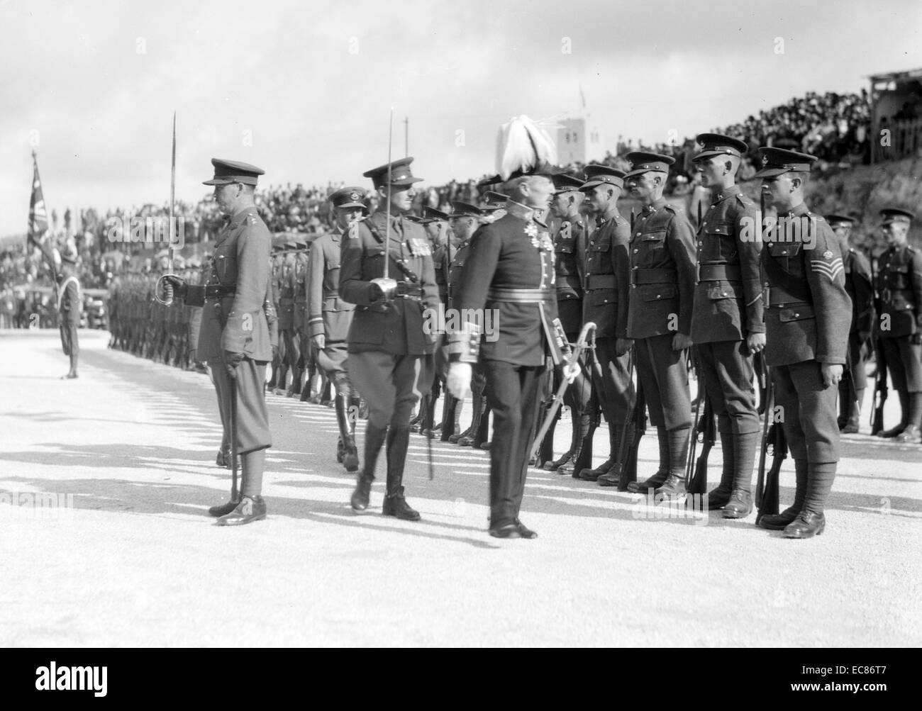 Photograph of the arrival of Sir Arthur Wauchope as High Commissioner for Palestine. Dated 1931 Stock Photo