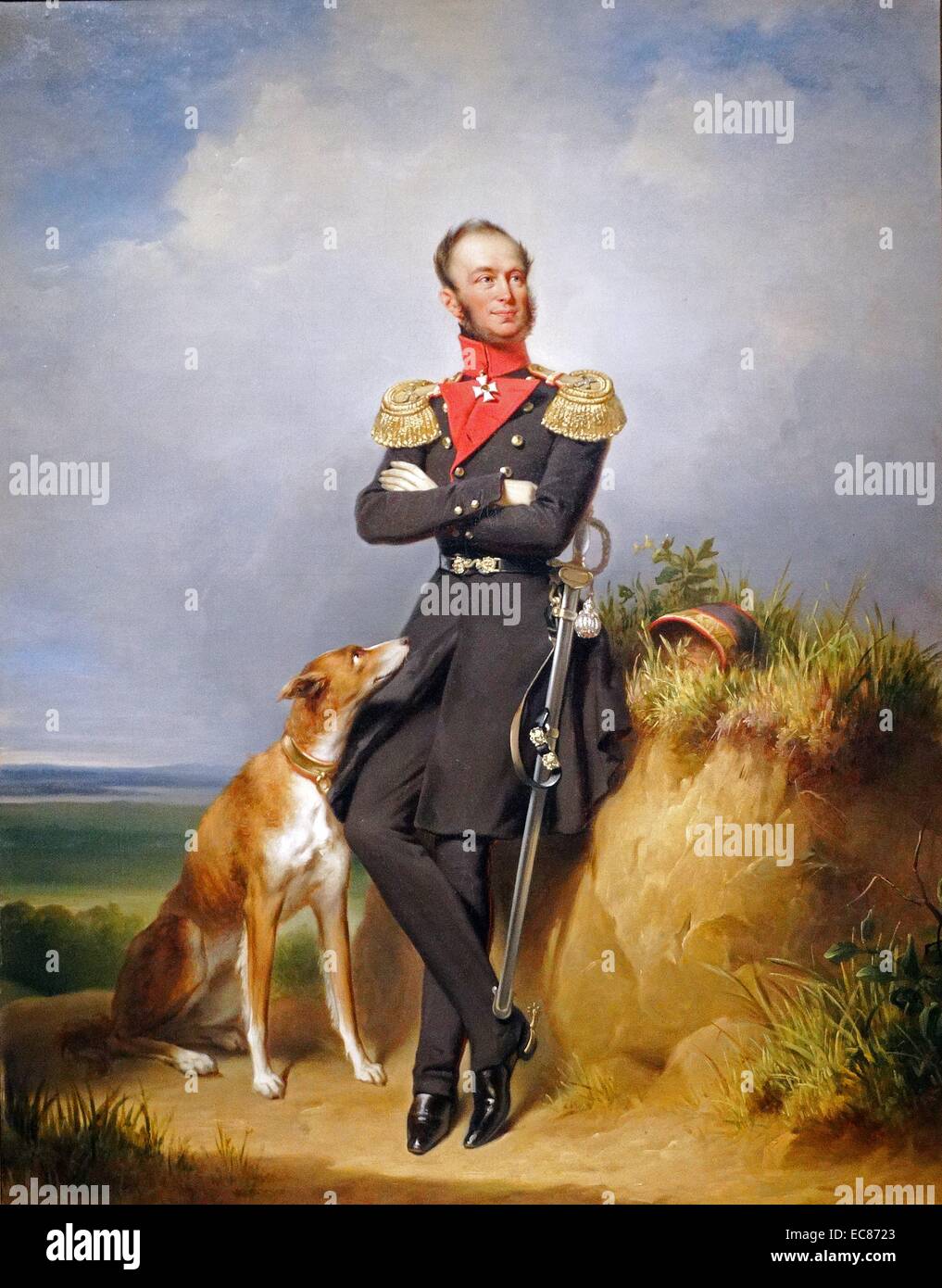 Portrait of William II, King of the Netherlands. Painted by Jan Adam Kruseman (1804-1862). Dated 1839 Stock Photo
