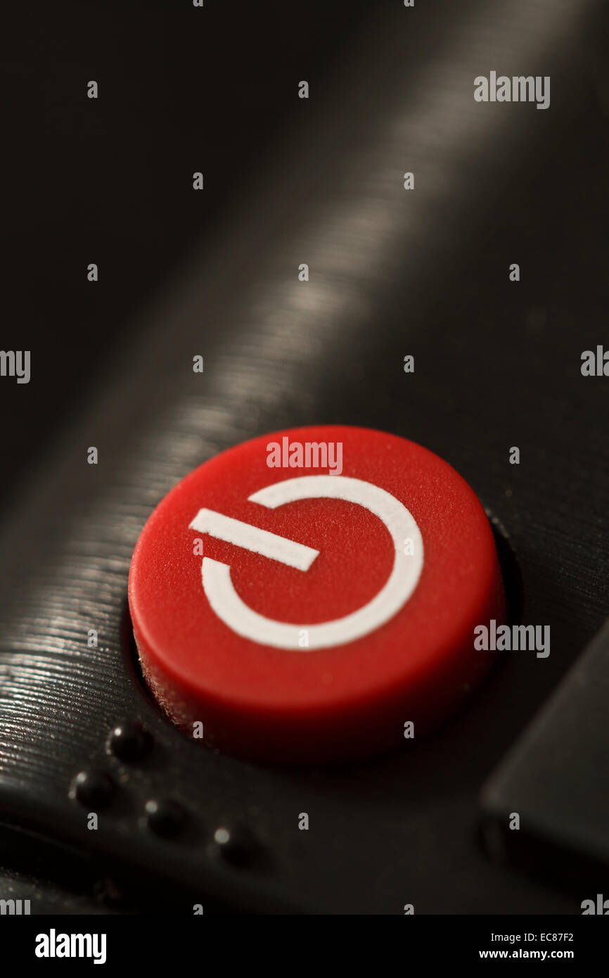 remote control on off button close-up macro shot Stock Photo - Alamy