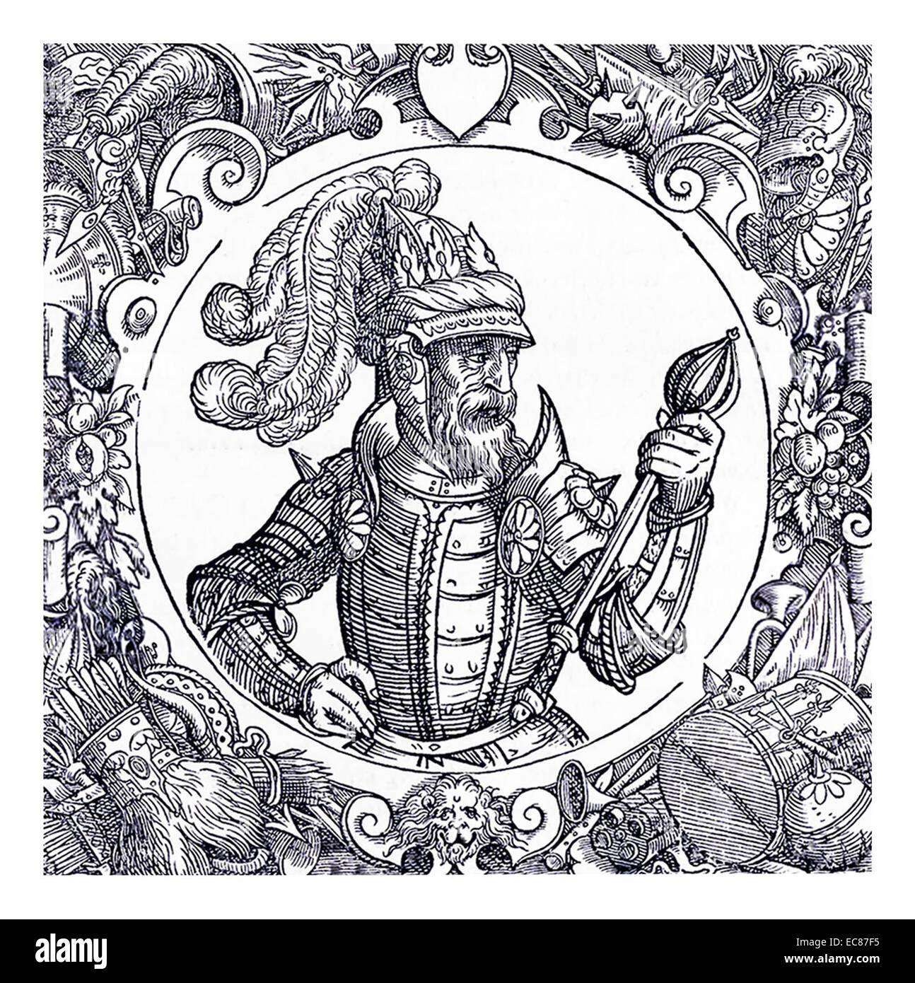 Engraving of Leszek II of Poland, also known as, Leszek II the Black