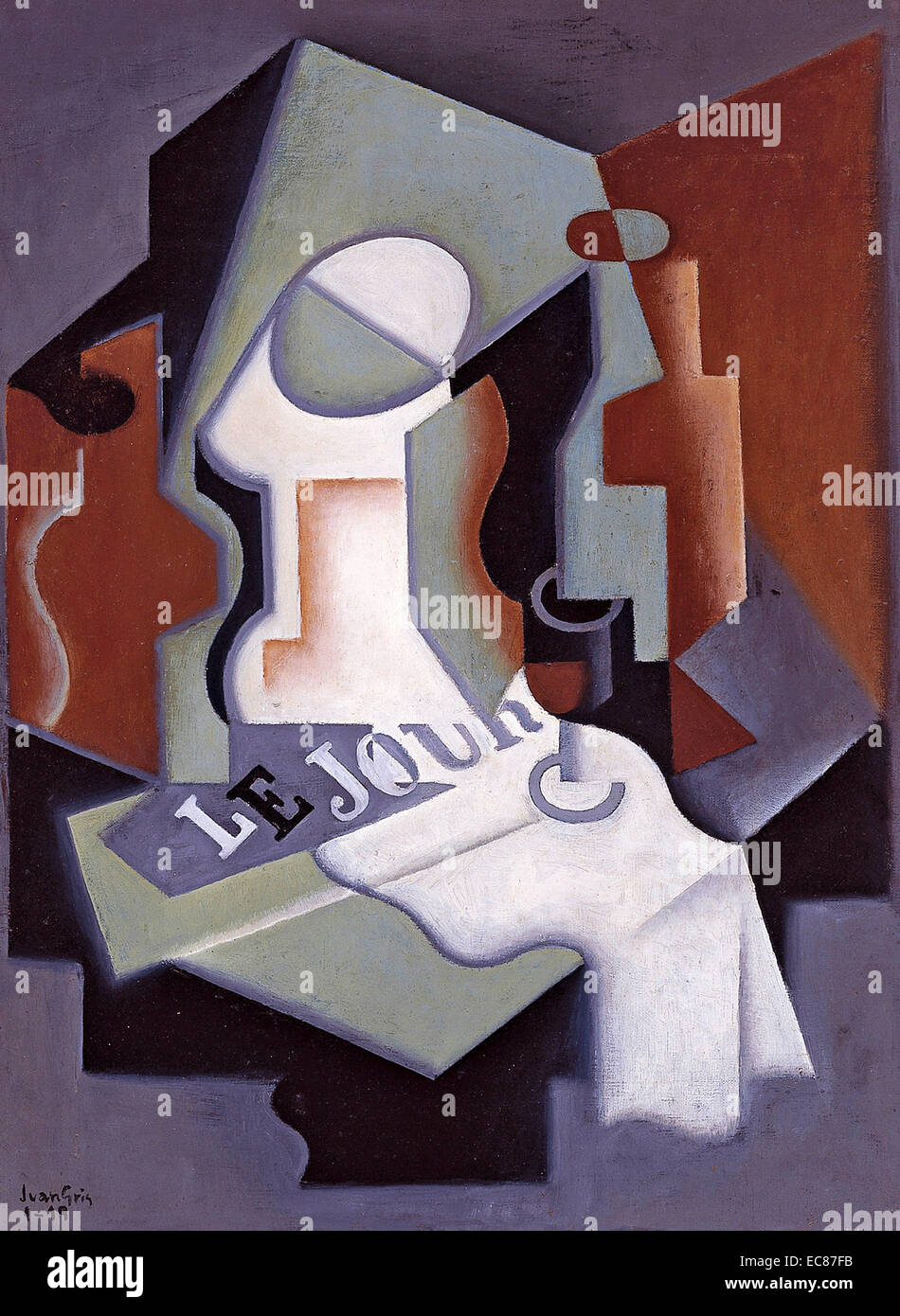 Painting titled 'Botella y Frutero' painted by Juan Gris (1997-1927 ...