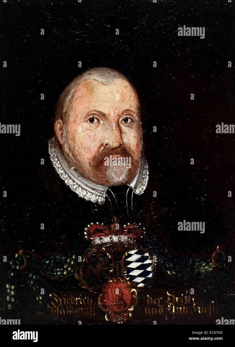 Portrait of Frederick III of Simmern, the Pious, Elector Palatine of the Rhine (1515-1576) ruler from the house of Whittelsbach, branch Palatinate-Simmern-Sponheim. Dated 16th Century Stock Photo