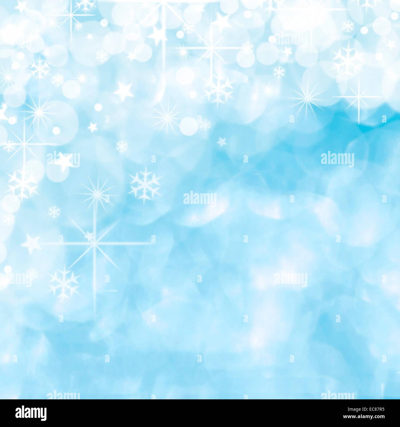 Blue shiny stars and snowflakes christmas background Stock Photo - Alamy