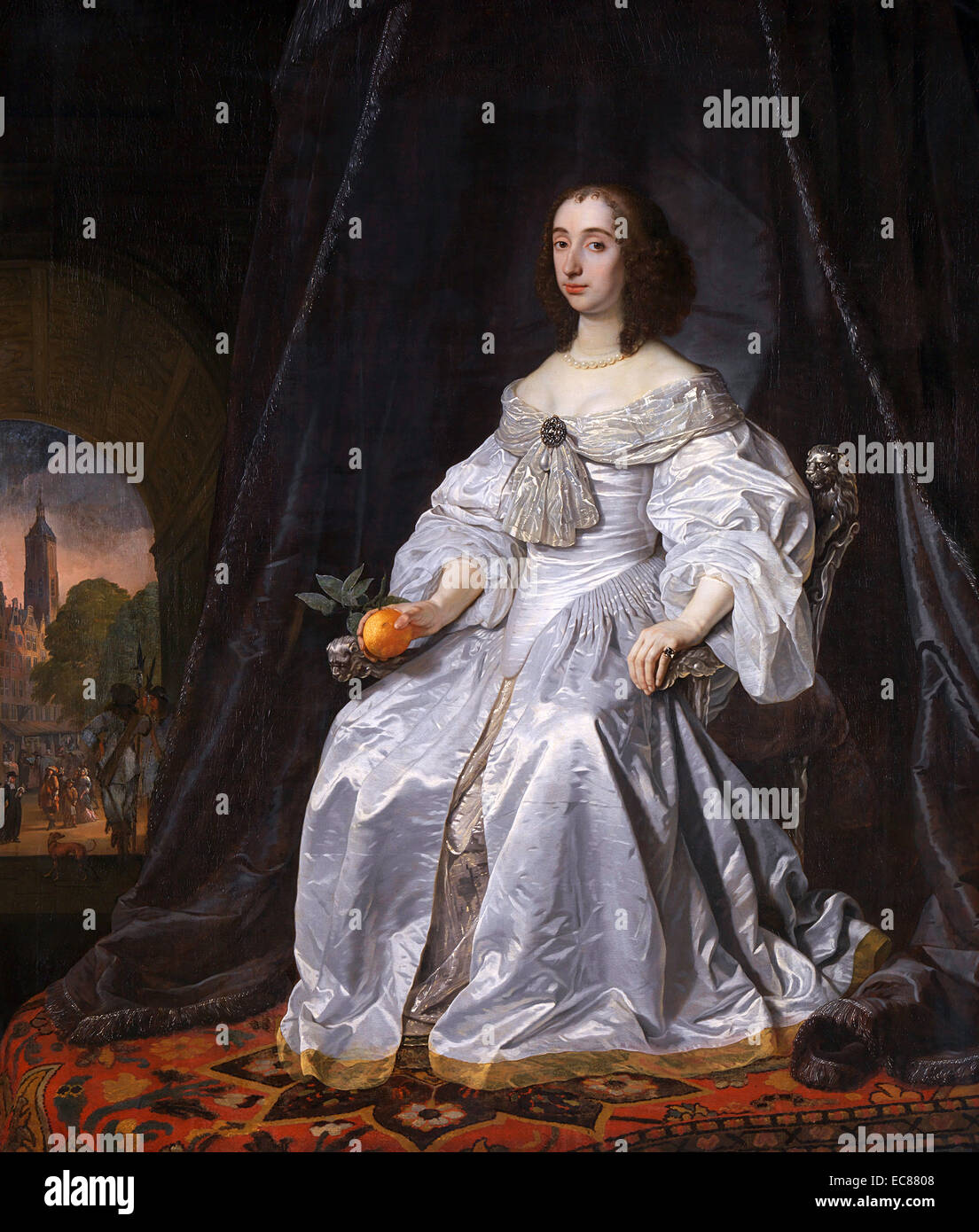 Portrait of Mary, Princess Royal (1631-1660) Princess of Orange and Countess of Nassau as the wife of Prince William II. Dated 17th Century Stock Photo