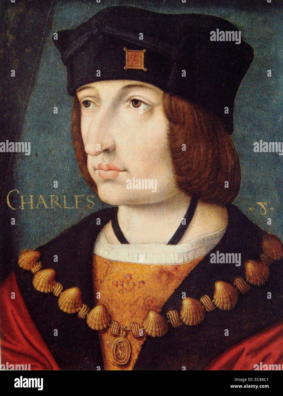 Portrait of Charles VIII the Affable (1470-1498) King of France. Dated 15th Century Stock Photo