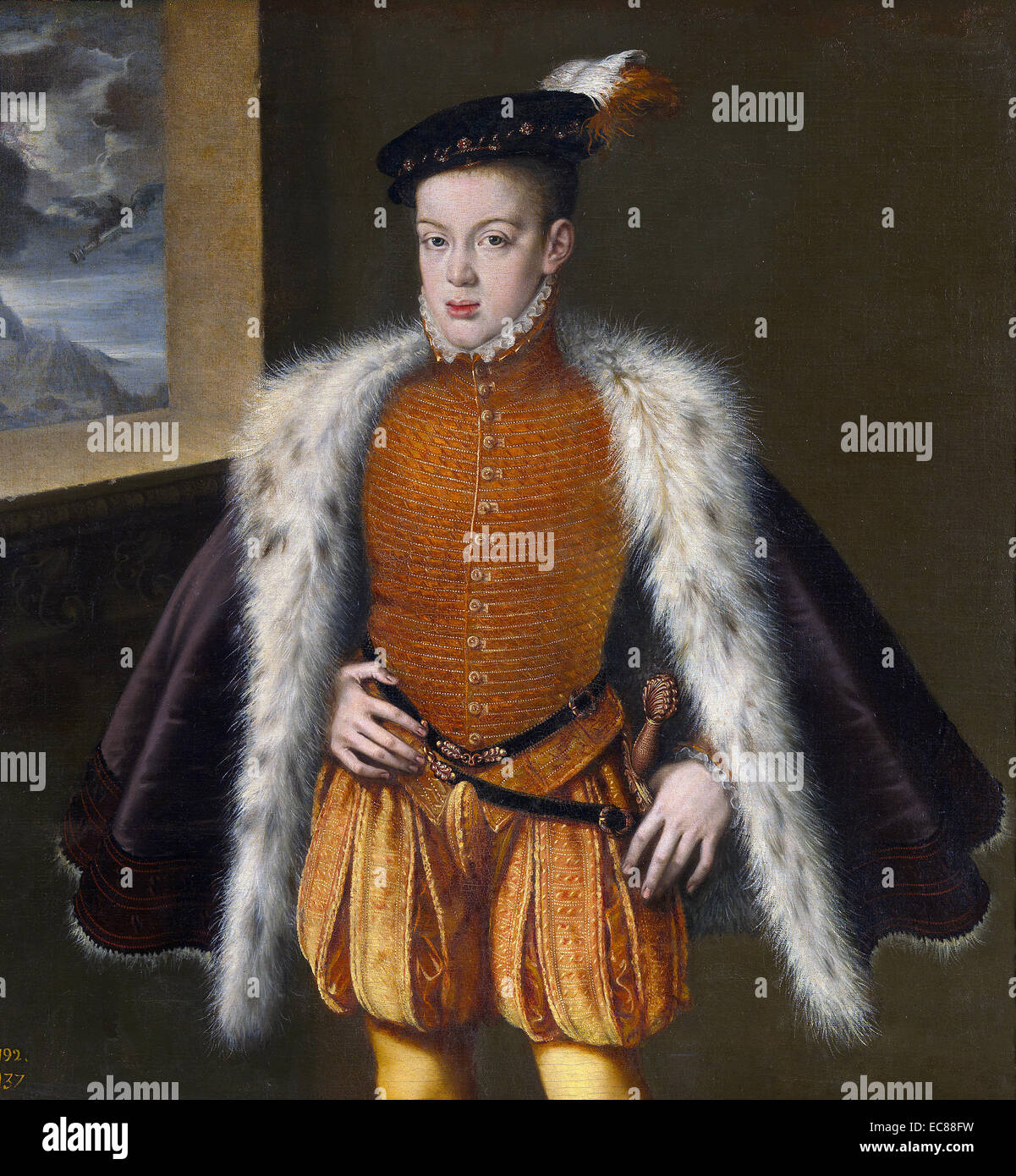 Portrait of Don Carlos Prince Don Carlos of Austria (1545-1568) by Alonso Sánchez Coello. Dated 16th Century Stock Photo
