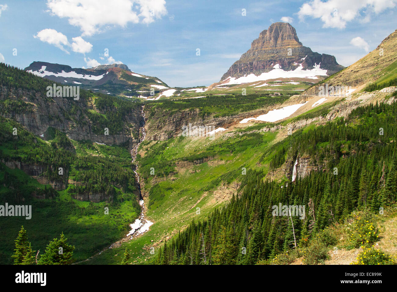 Clements Mountain and Scenery in Glacier National Park, Montana, USA Stock Photo