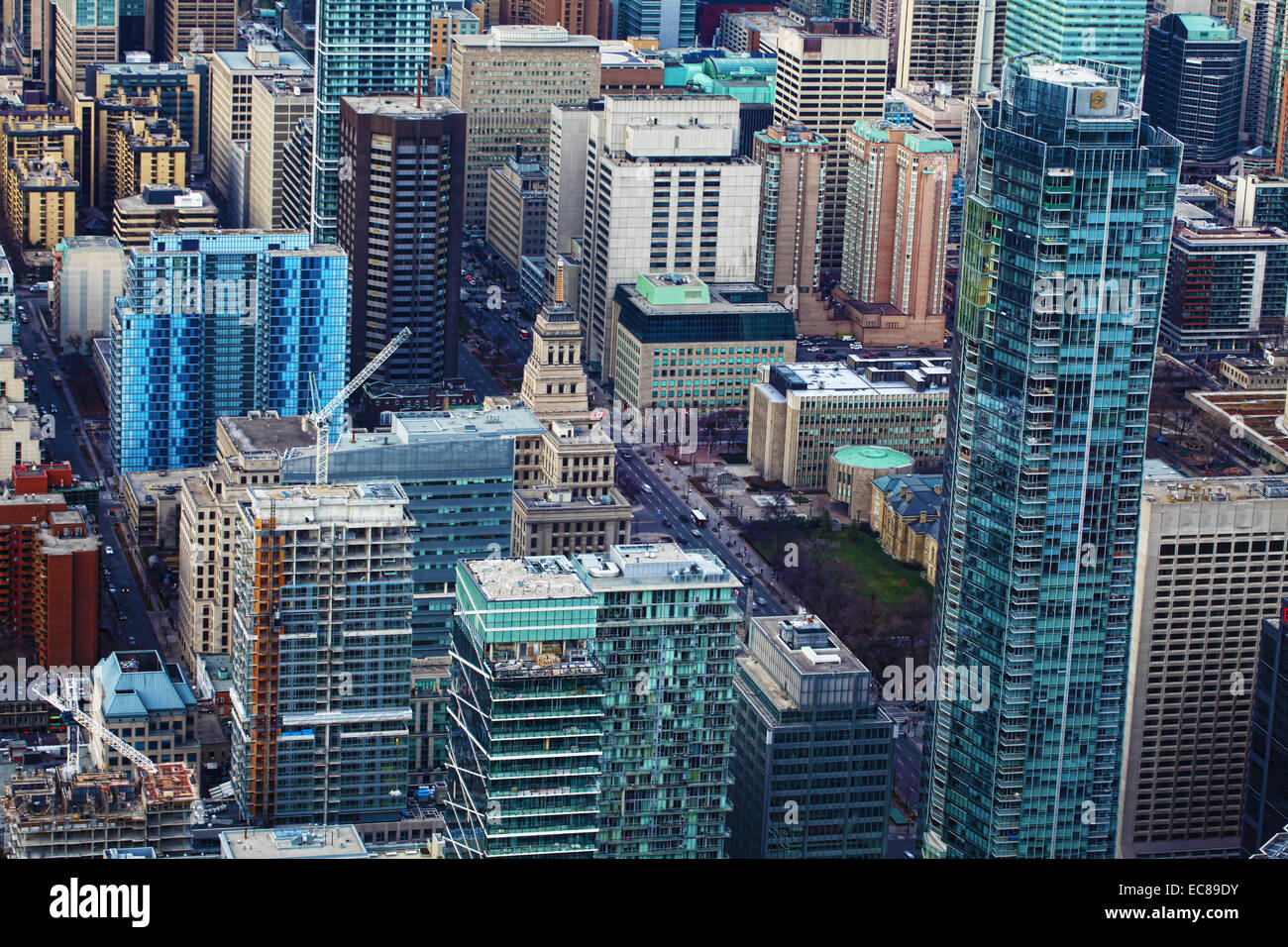 An aerial view of Toronto, Canada buildings Stock Photo