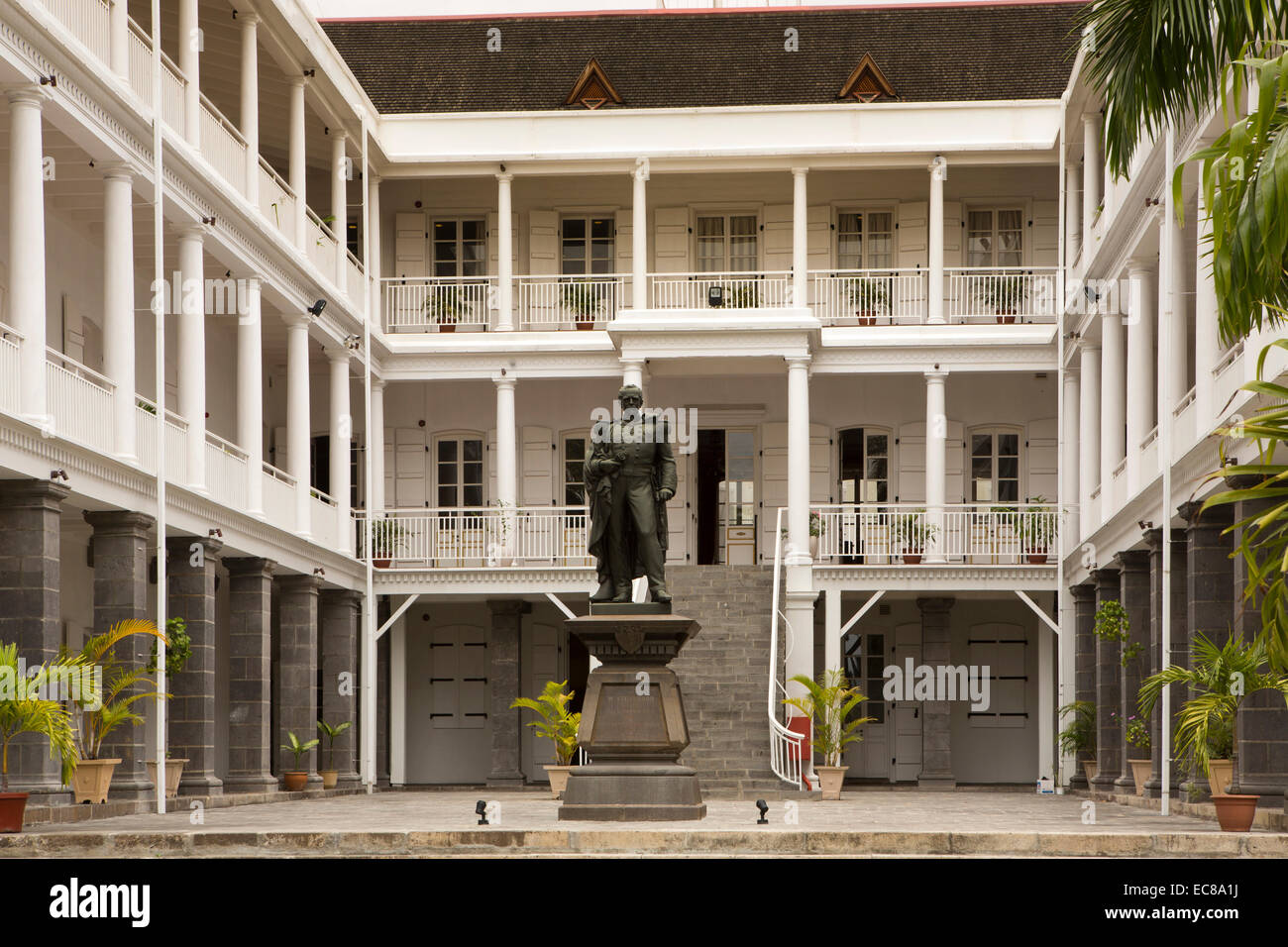Mauritius, Port Louis, Government House, statue of Sir William Stock