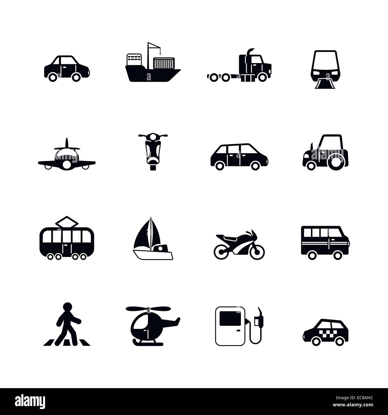 Transportation pictograms collection of tanker container tractor gas ...