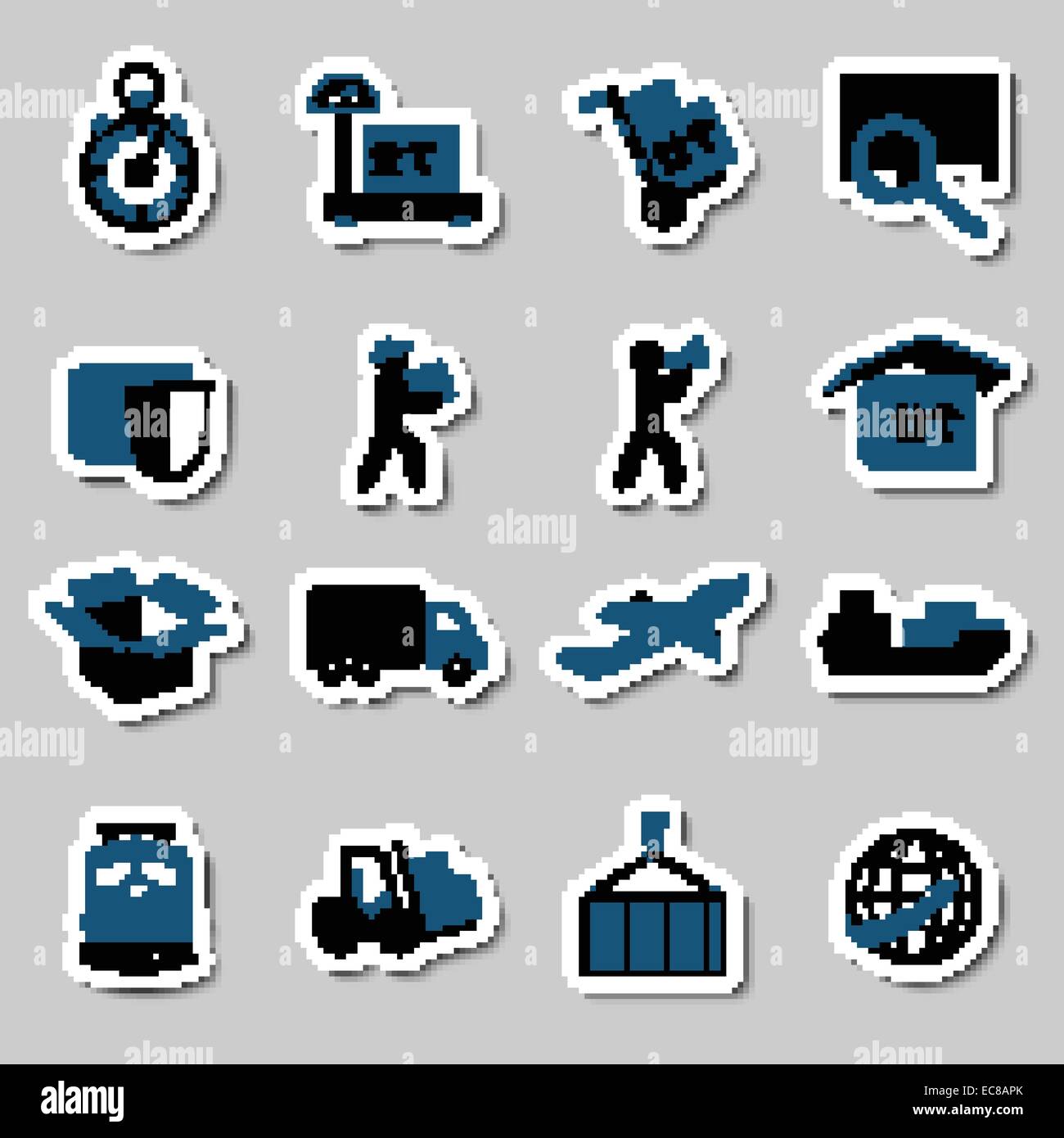 Logistics Check Sticker Shipping stickers Stock Vector Images - Alamy