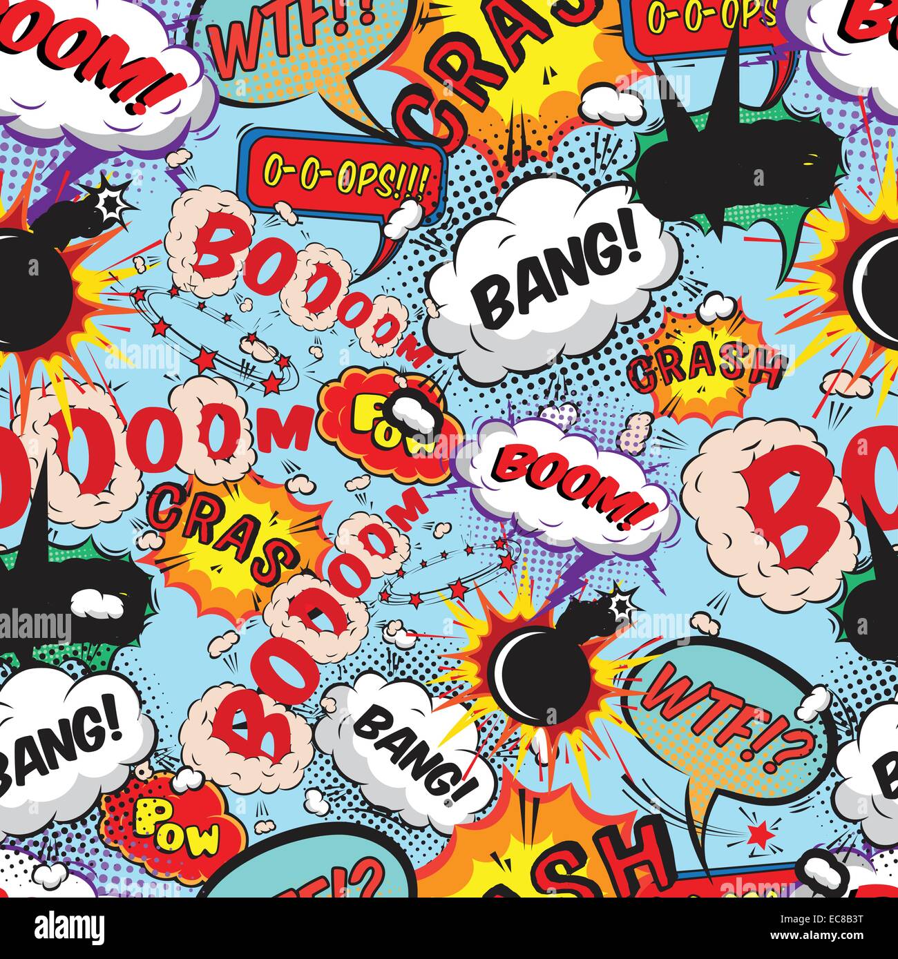 Seamless pattern comic speech bubbles vector illustration Stock Vector ...