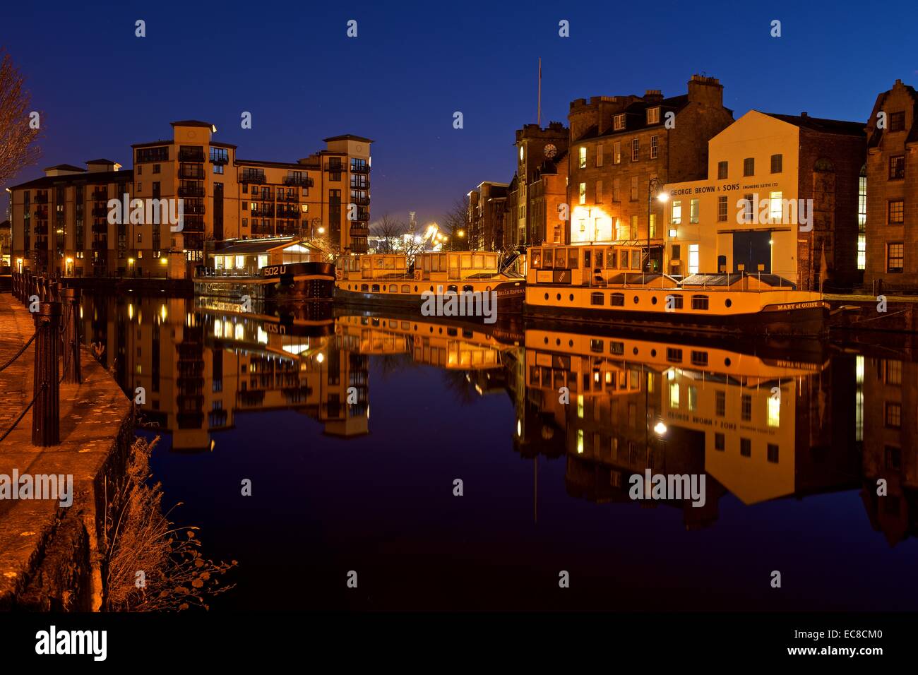 Leith Docks early in the morning Stock Photo