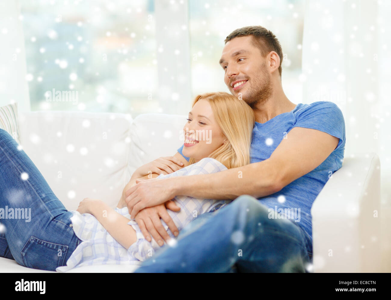happy couple hugging at home Stock Photo - Alamy