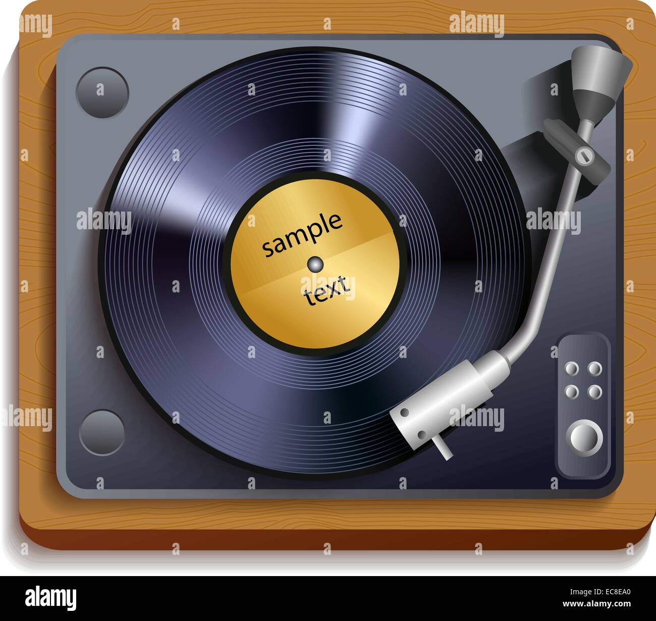 Vintage retro vinyl record player or gramophone isolated icon vector ...