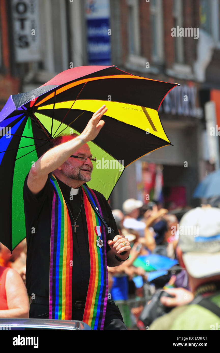 Rev. Brent Hawkes of Toronto's Metropolitan Community Church at the 2014 World Pride in Toronto. Stock Photo