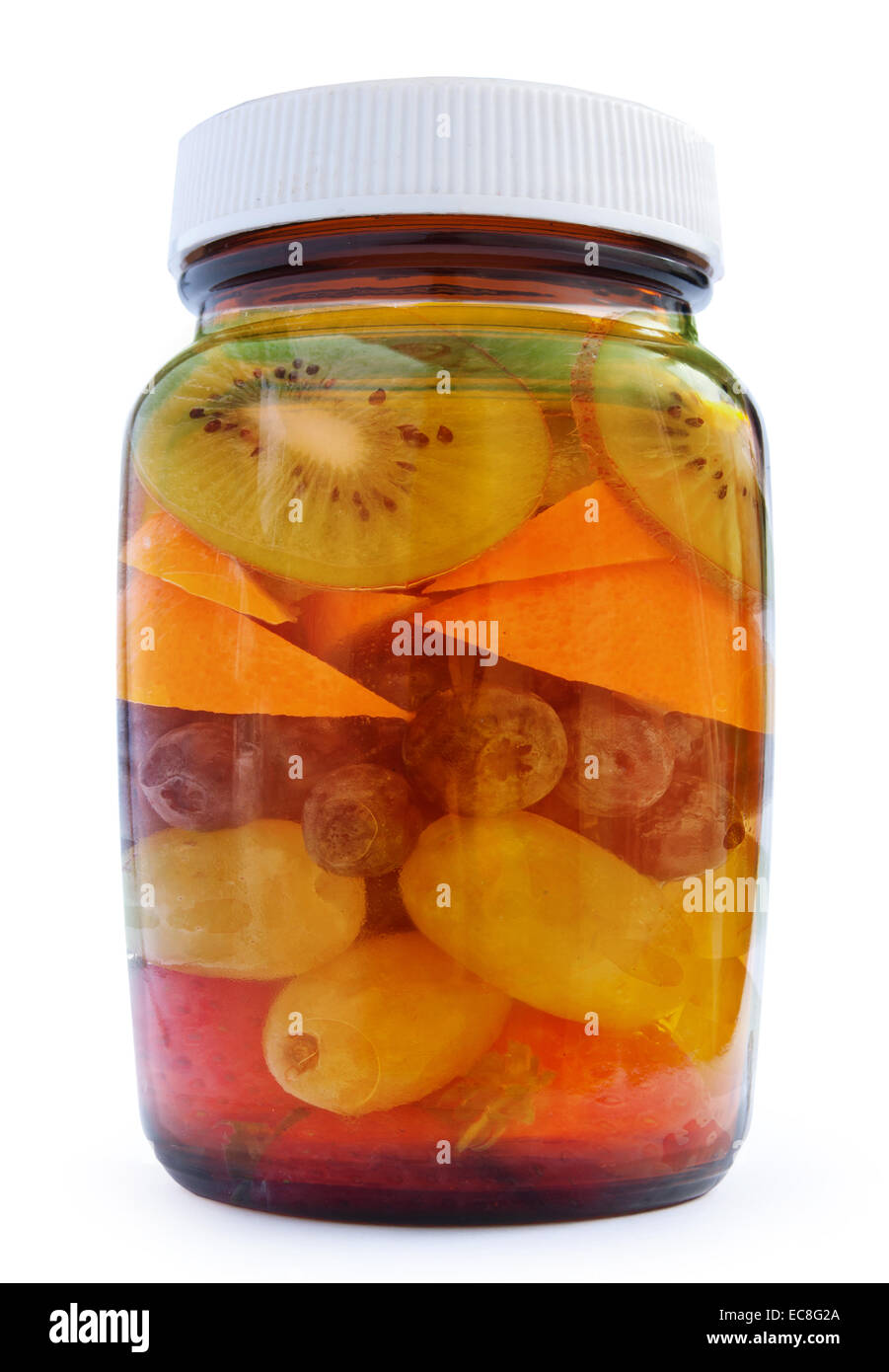 Vitamin fruit bottle Stock Photo