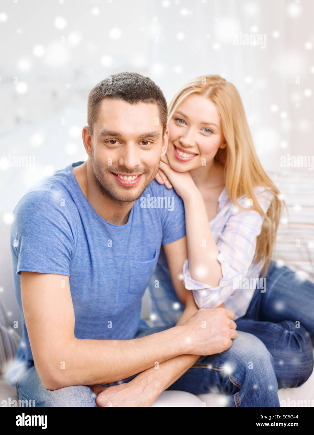 happy couple hugging at home Stock Photo - Alamy