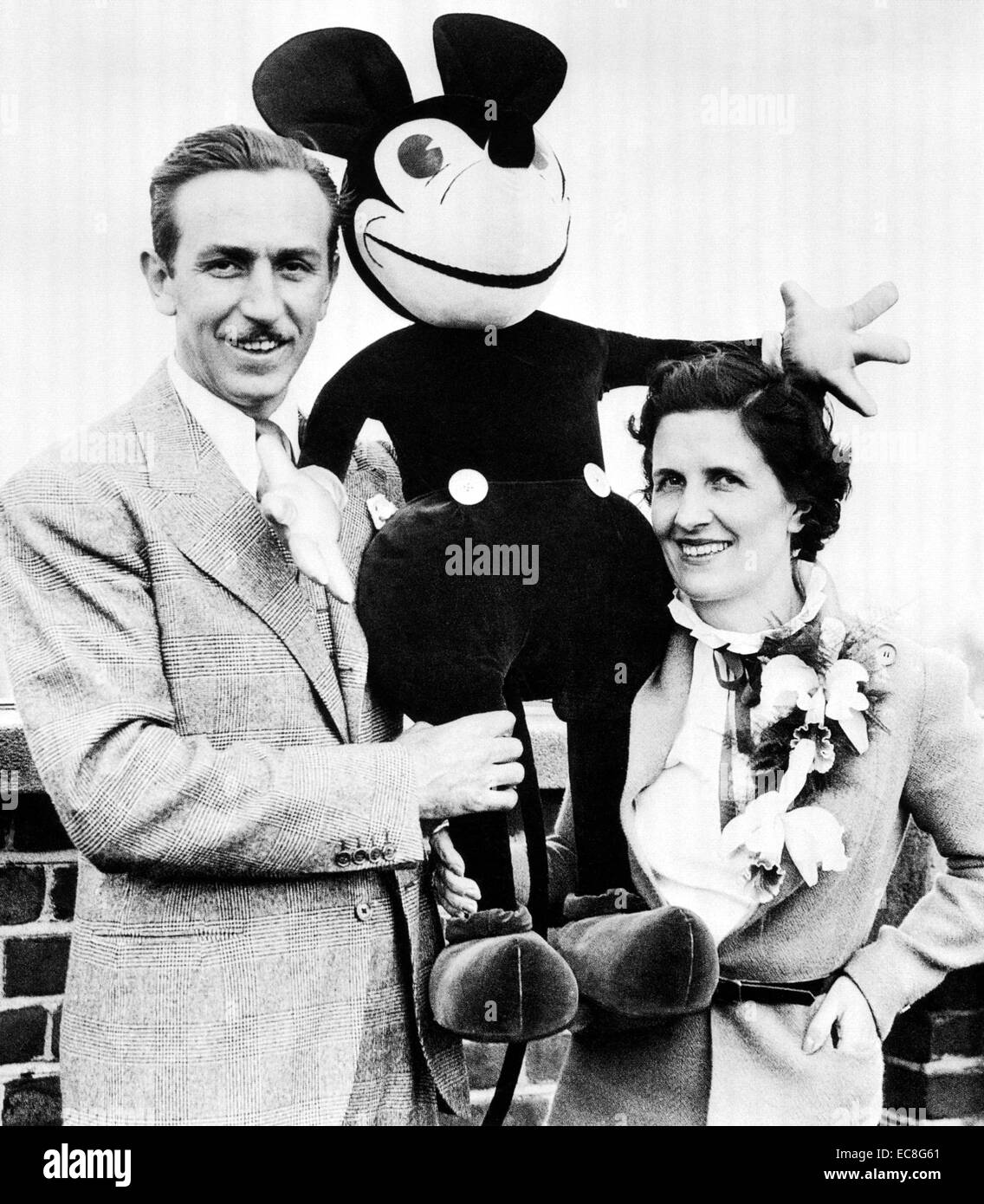 WALT DISNEY (1901-1966) with his wife Lillian about 1926 Stock Photo