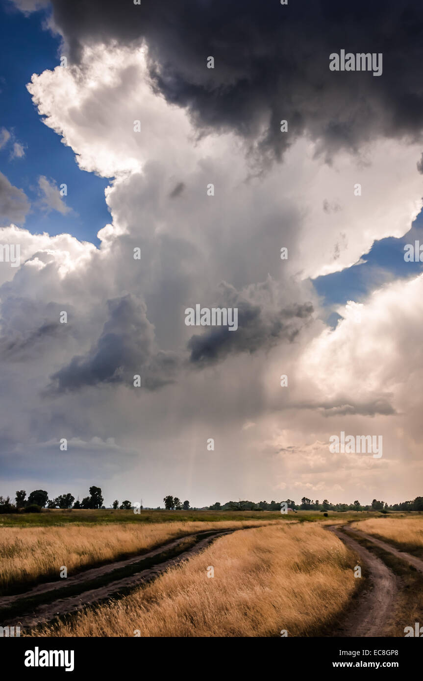 Dramatic sky with stormy clouds , the landscape Stock Photo - Alamy