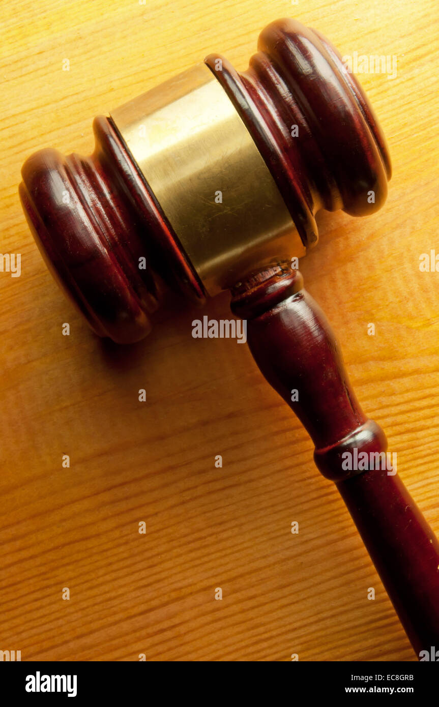 Wooden gavel law concept Stock Photo