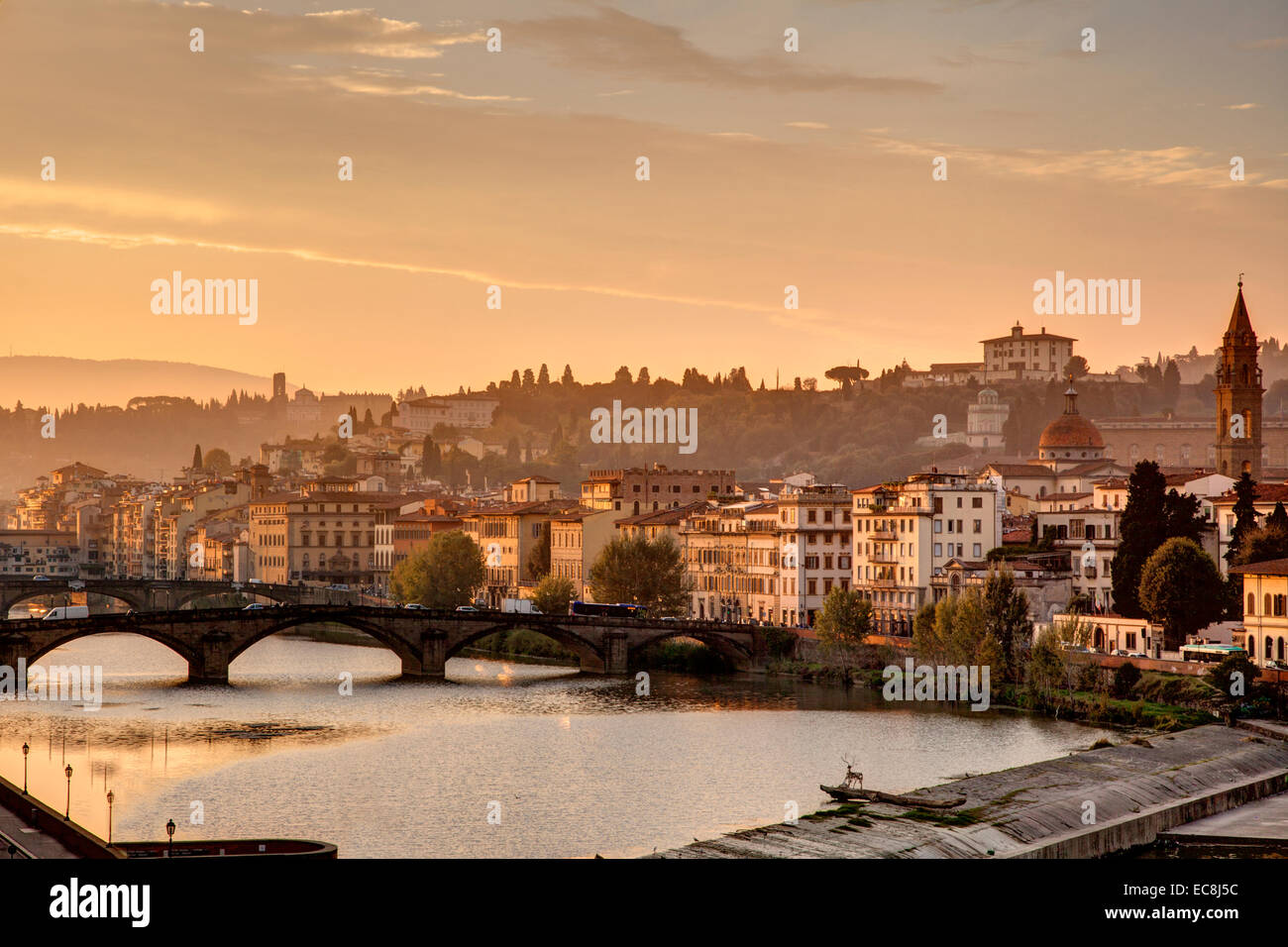 Arno River Florence Italy, Firenze Italia Stock Photo