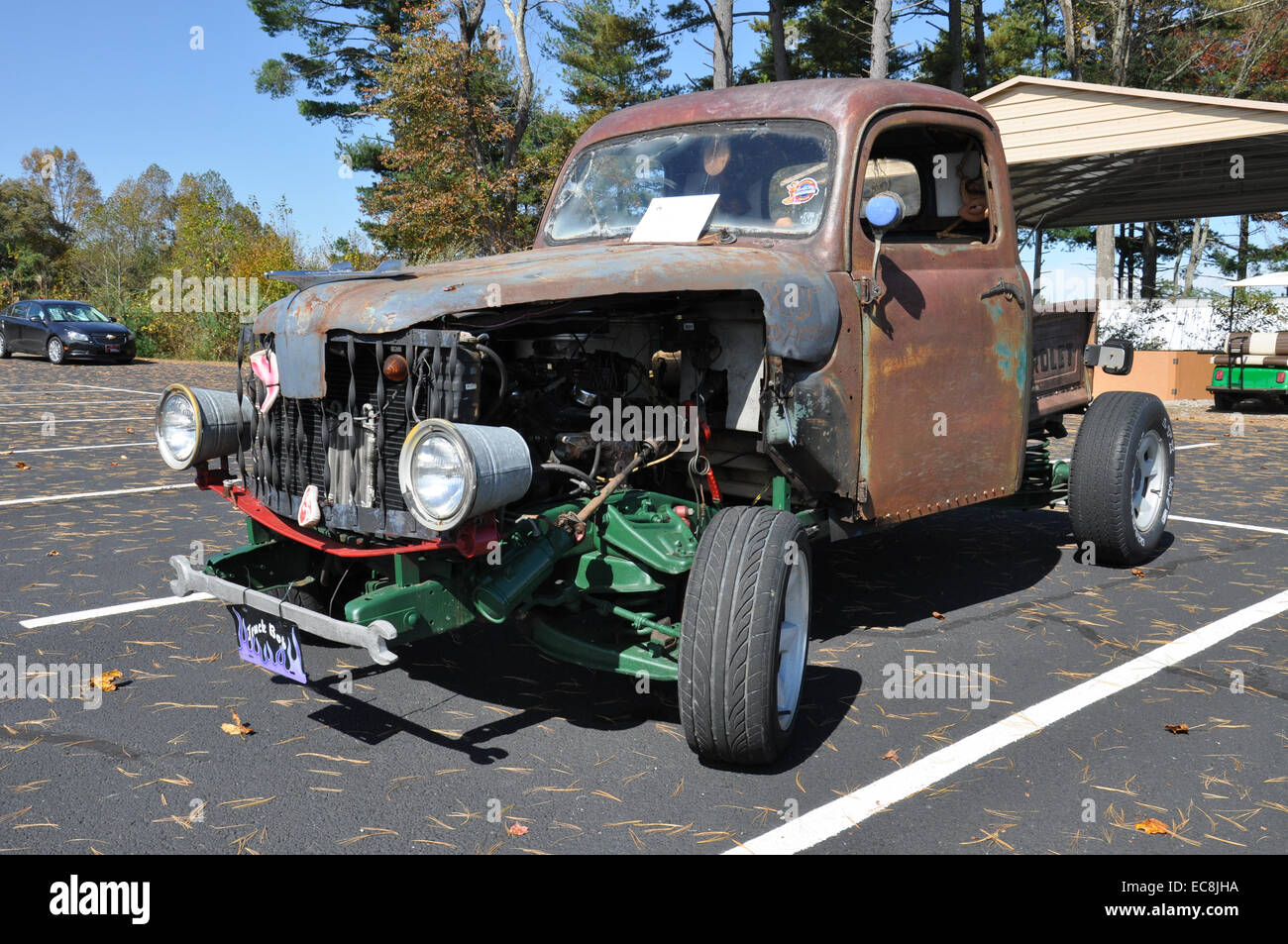 An antique Ford Rat Rod Pickup. Stock Photo