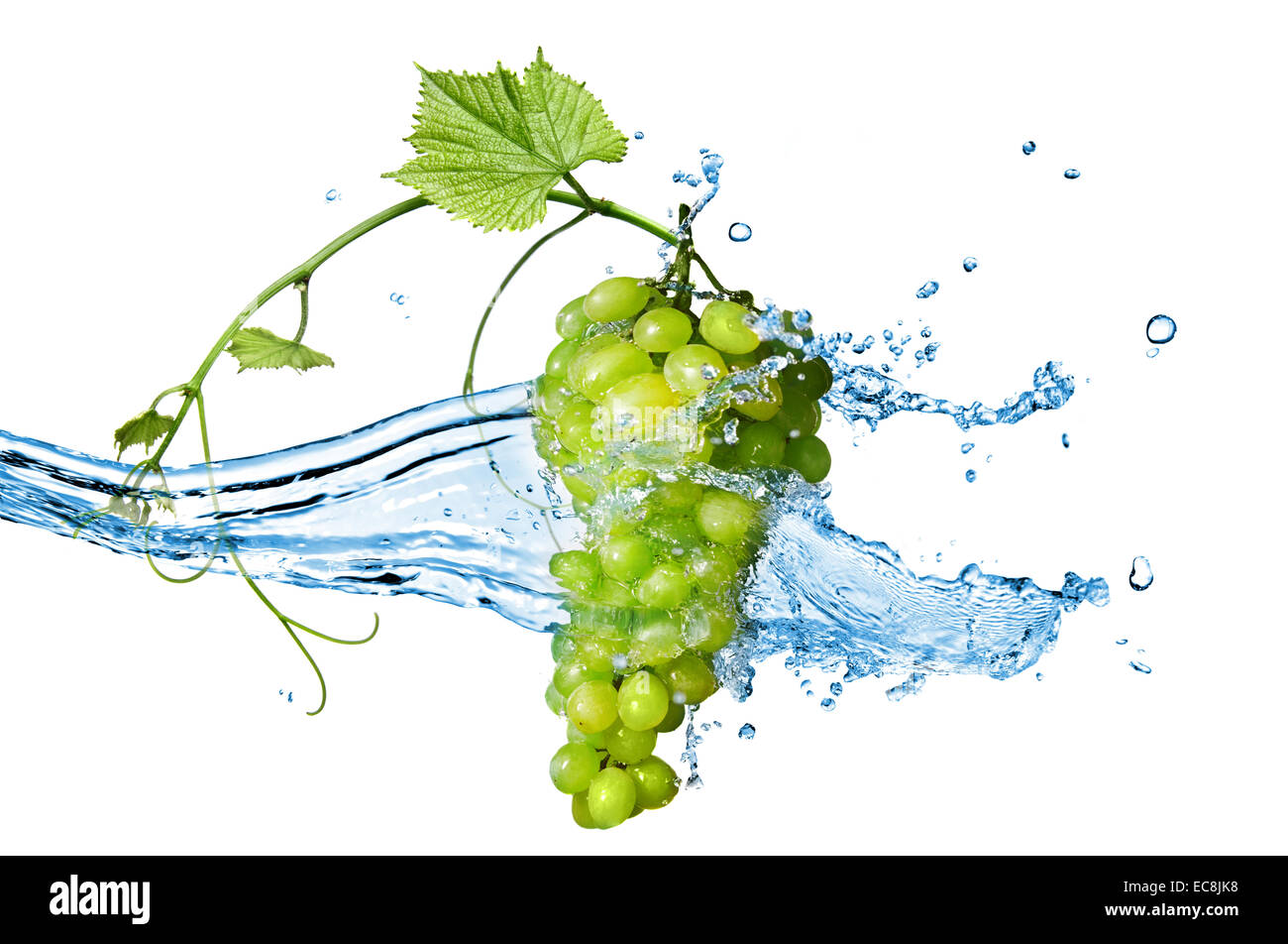 green grape with water with splash isolated on white Stock Photo Alamy