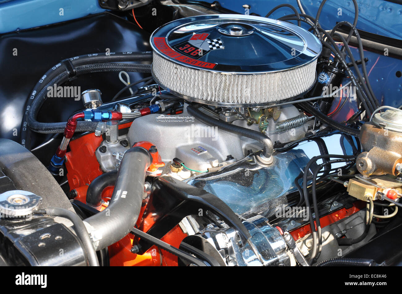 A Chevrolet 396cid engine. Stock Photo