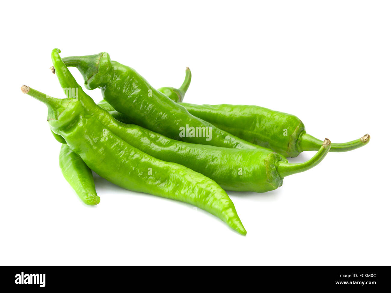 Green fresh chili pepper isolated on white Stock Photo - Alamy