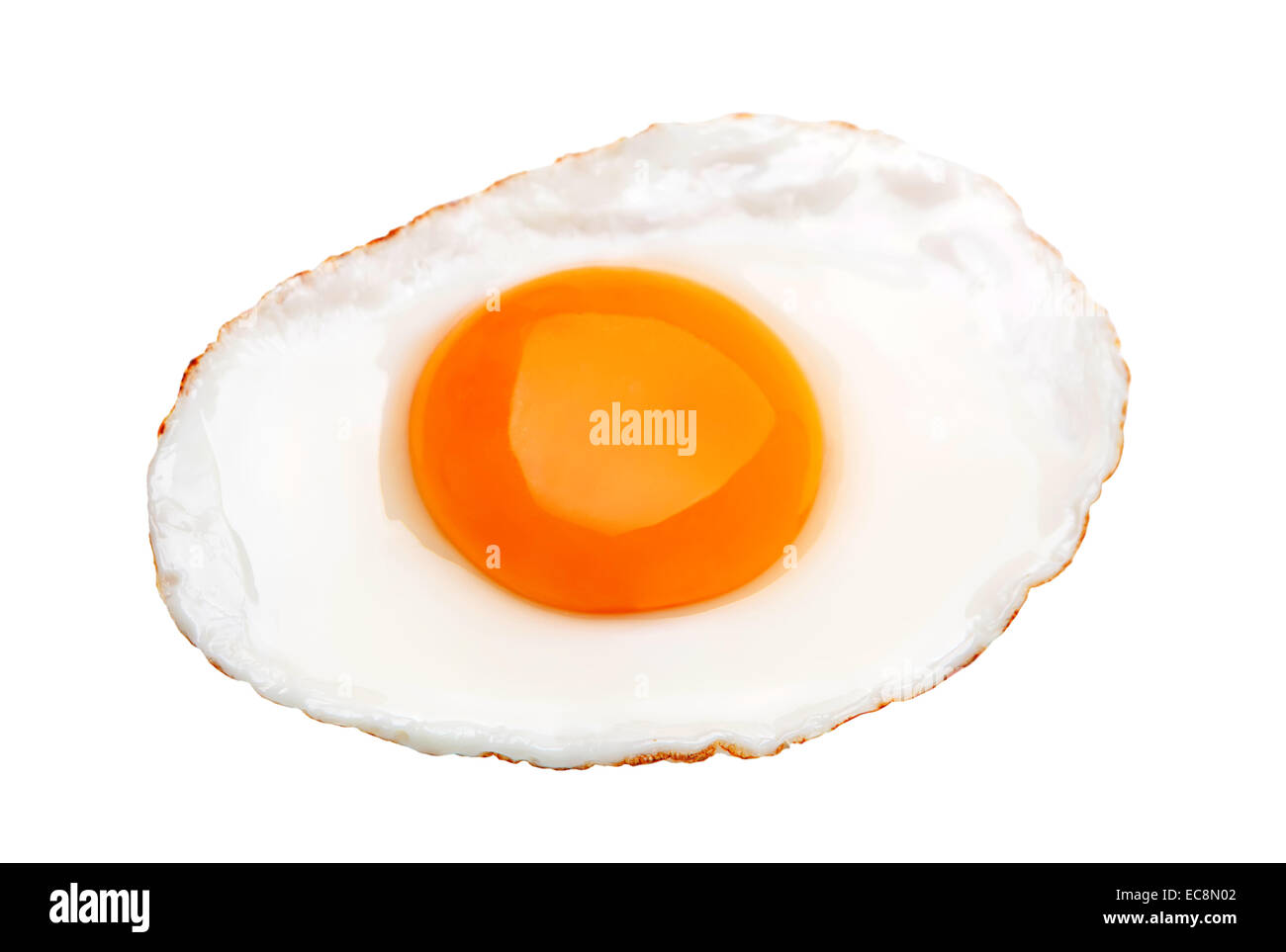Chicken fried egg isolated on white Stock Photo - Alamy