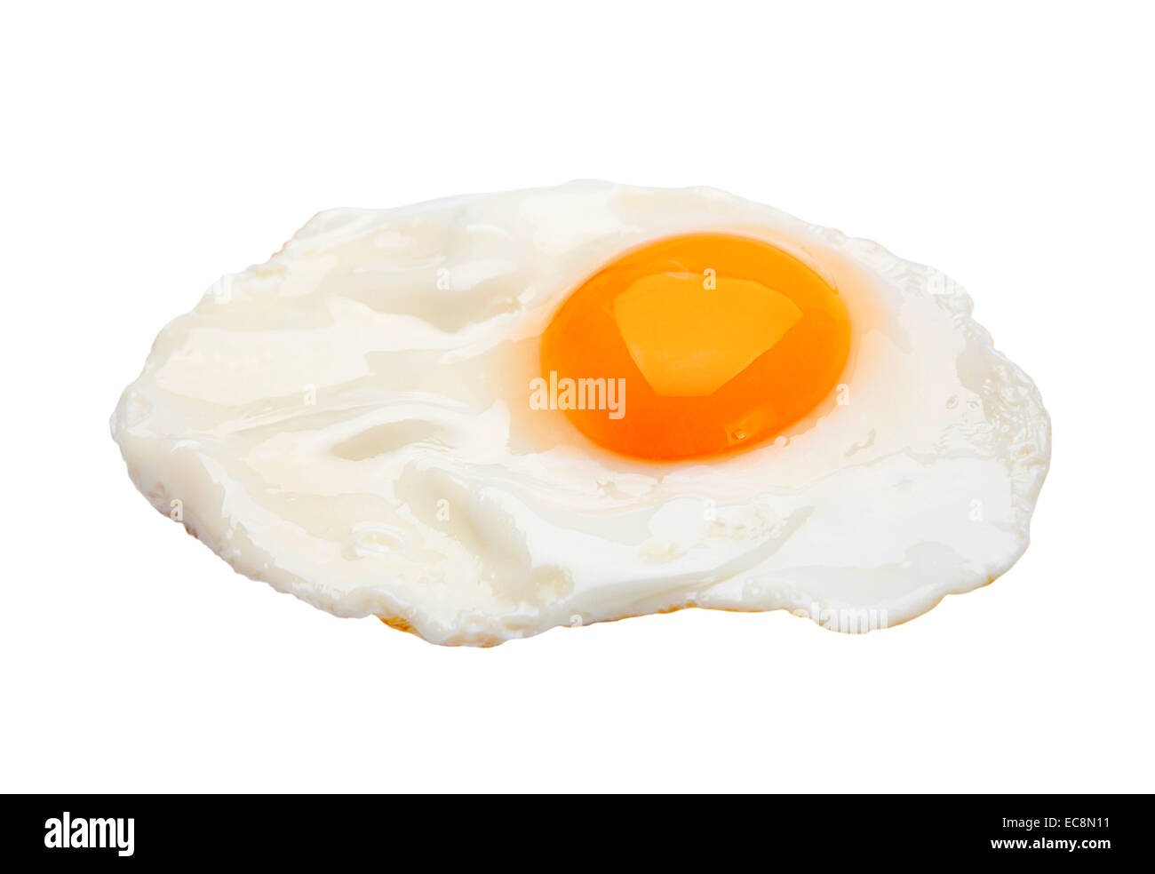 Chicken fried egg isolated on white Stock Photo - Alamy