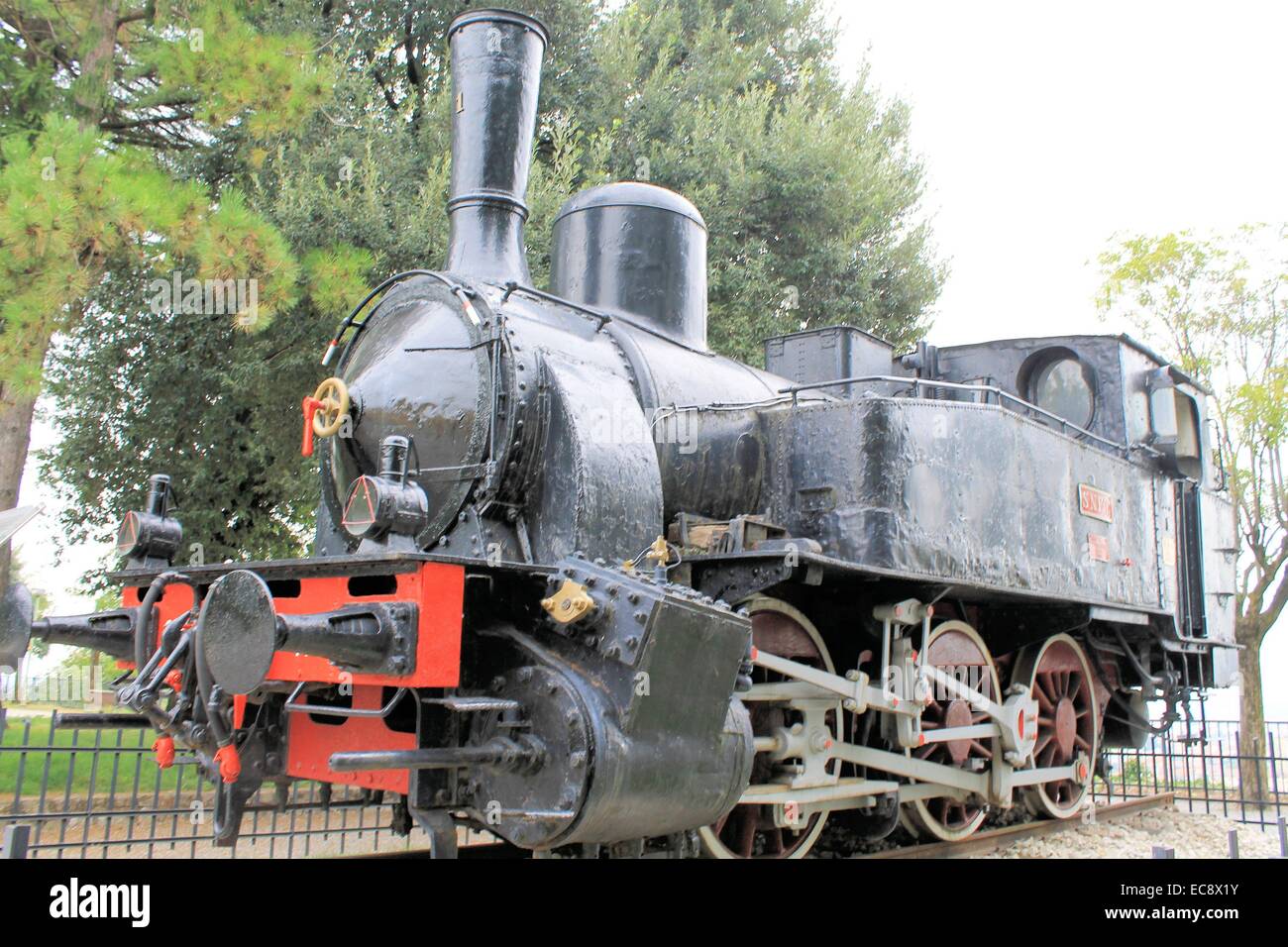 Brescia,Italy,Castle of Brescia,the steam engine of 1908,the first  locomotive used in the rail Brescia-Edolo Stock Photo - Alamy, image size:1300x956