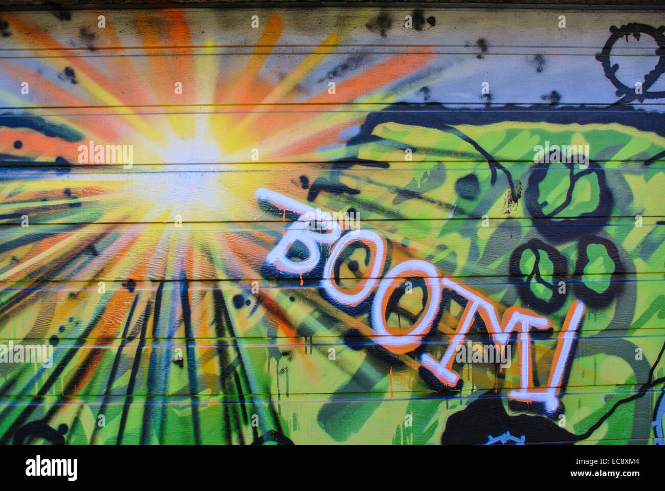 Explosion boom graffiti Stock Photo - Alamy