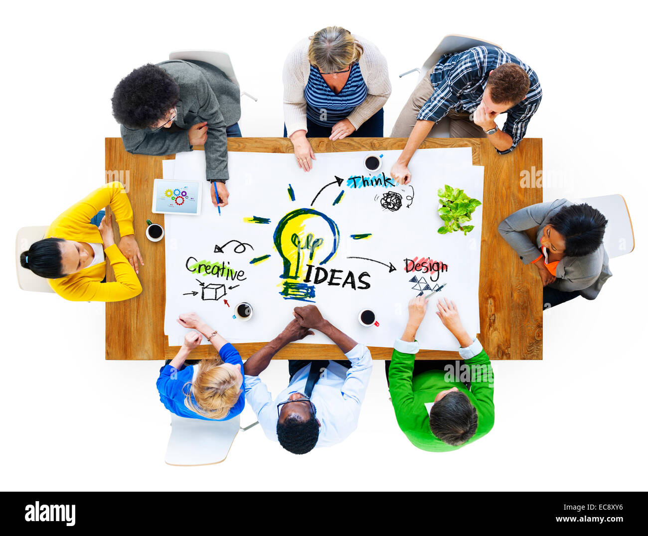 Multi-Ethnic Group of People Planning Ideas Stock Photo - Alamy