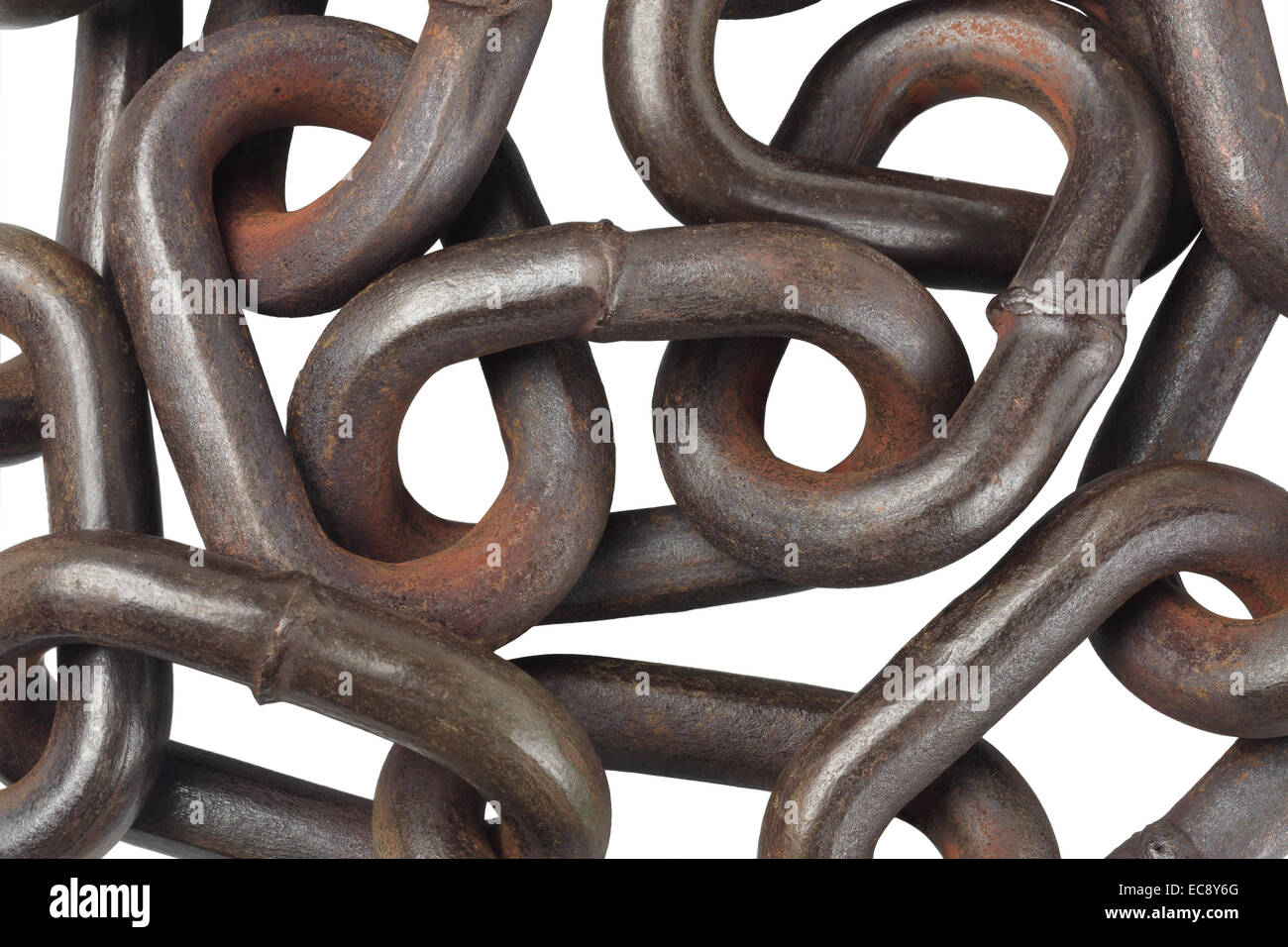 Rusty Metal Chain On Isolated Background Stock Photo
