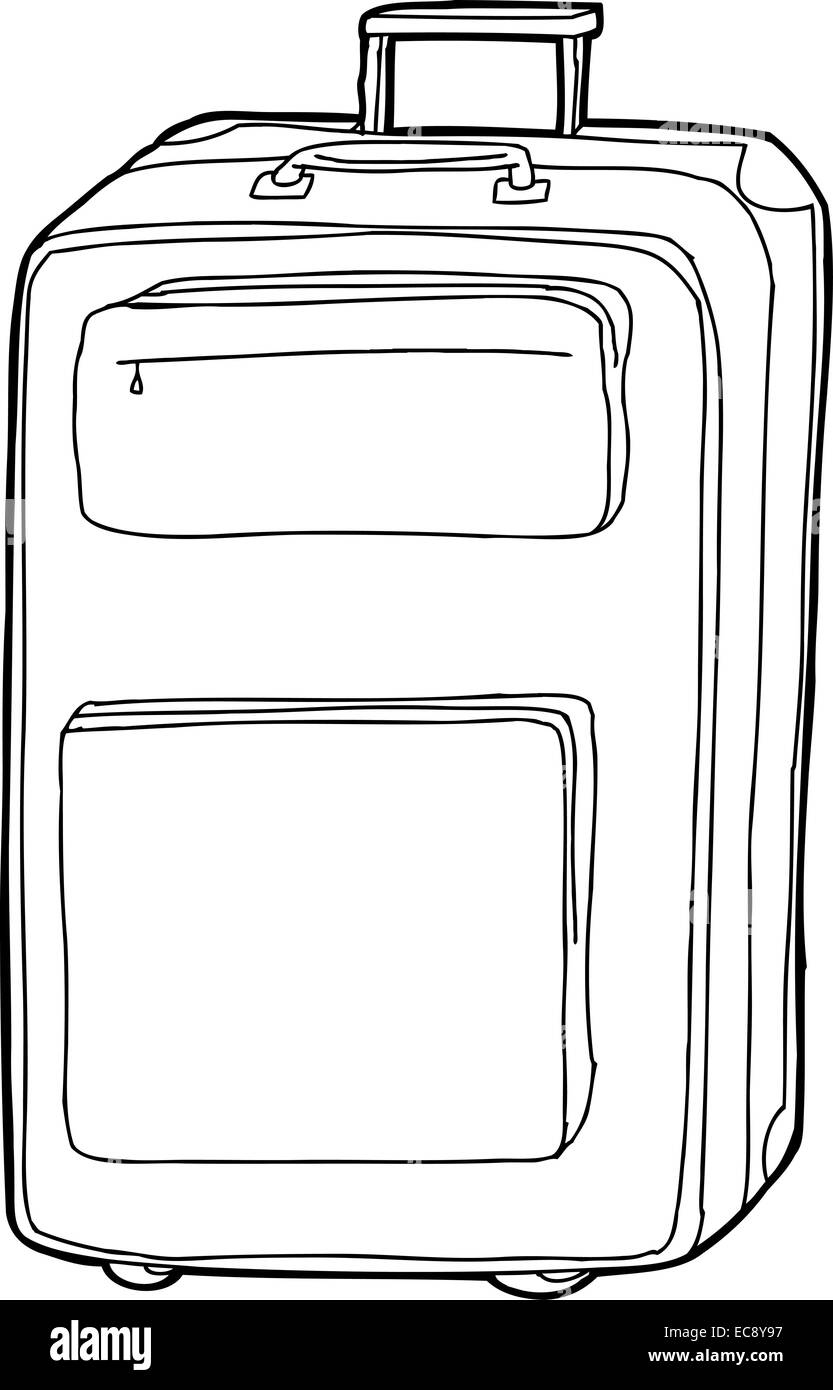 Outline of hand drawn cartoon suitcase over white Stock Photo - Alamy Outline of hand drawn cartoon suitcase over white Stock Photo - Alamy
