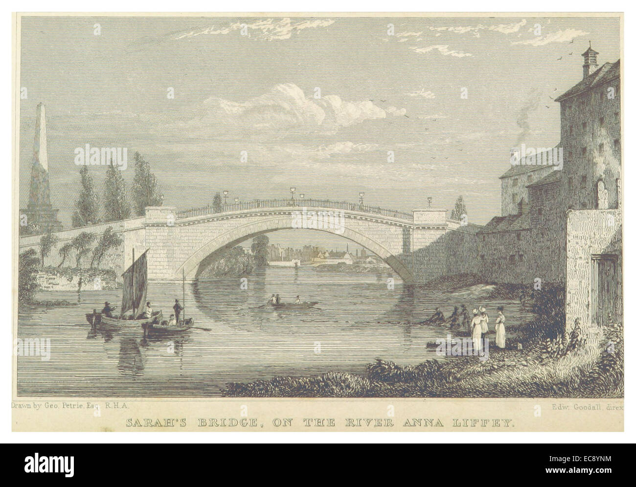 DUBLIN(1837) p131 SARAH'S BRIDGE, ON THE RIVER ANNA LIFFEY Stock Photo ...