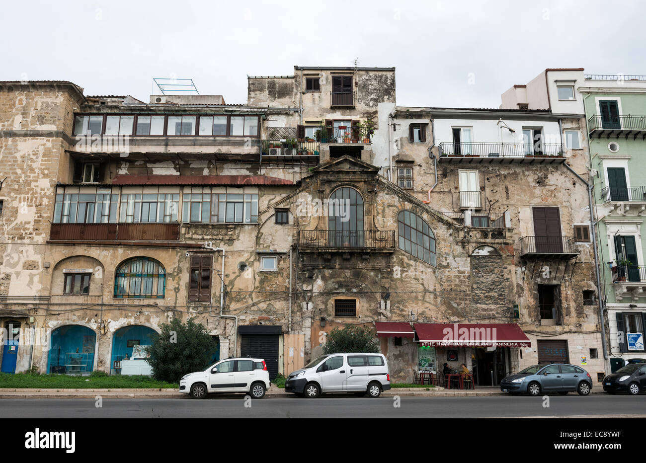 Old buildings by Palermo's Marina. Stock Photo