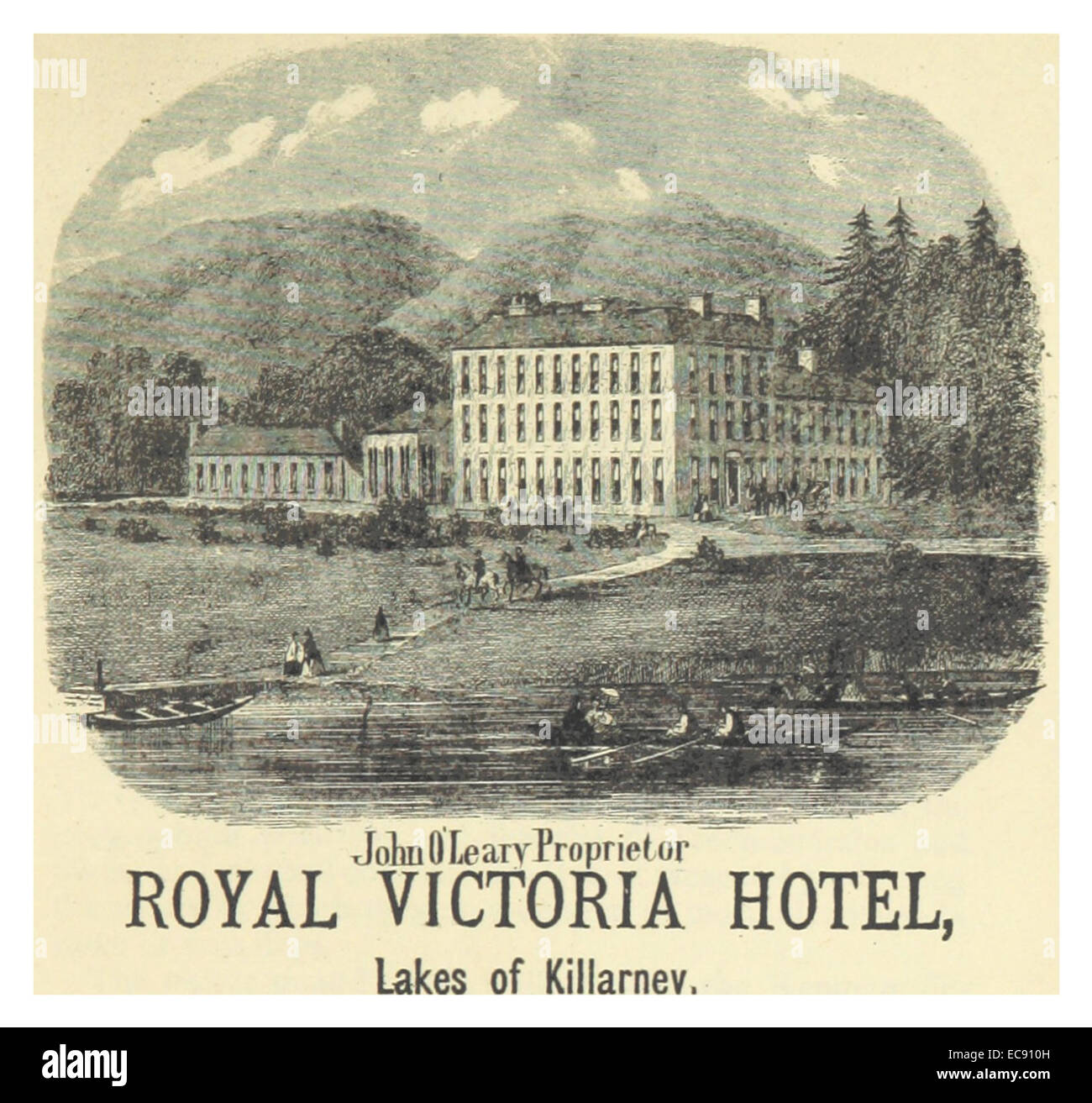 GODKIN&WALKER(1871) p343 LAKES OF KILLARNEY - ROYAL VICTORIA HOTEL Stock Photo